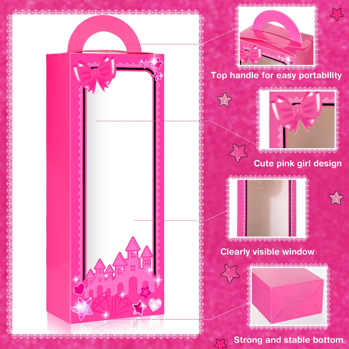 155 Pcs Pink Party Favors Princess Party Favors Kit Include - HyDren Official Imagery - 5