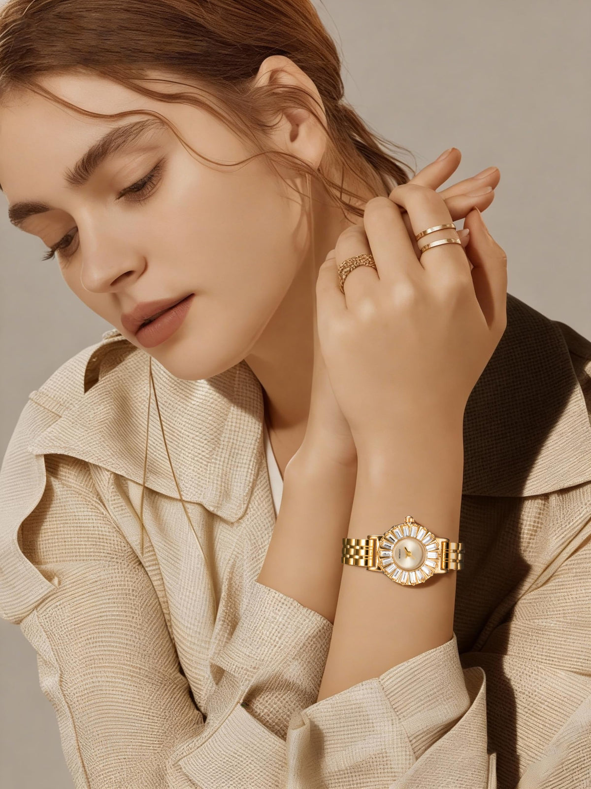 GORBEN Gold Tone Women s Watch with High Precision Quartz - GORBEN Official Imagery - 8