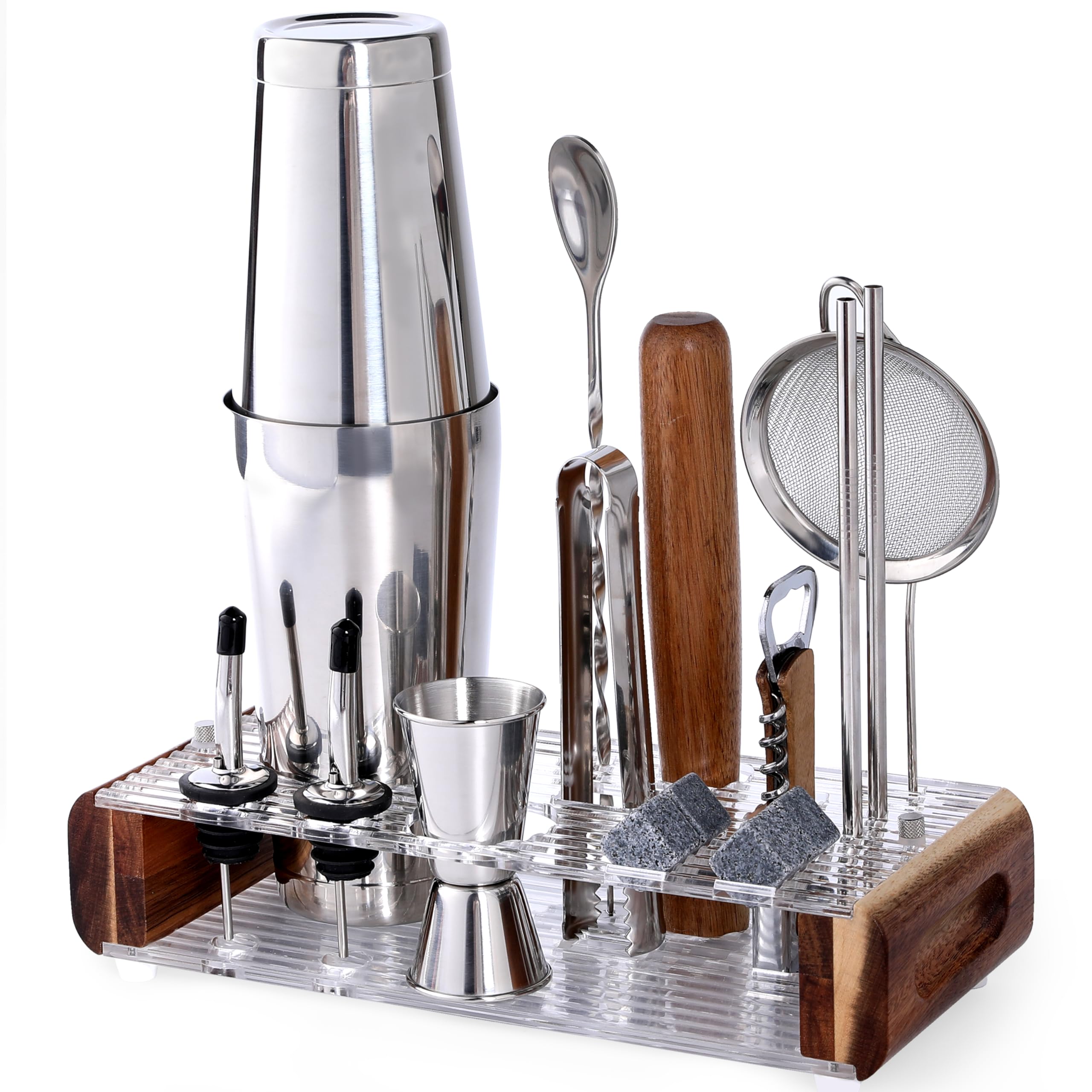 MixMate Mixology Bartender Kit with Stand - 15 Piece Bar Tool Set - MixMate Official Product View 9