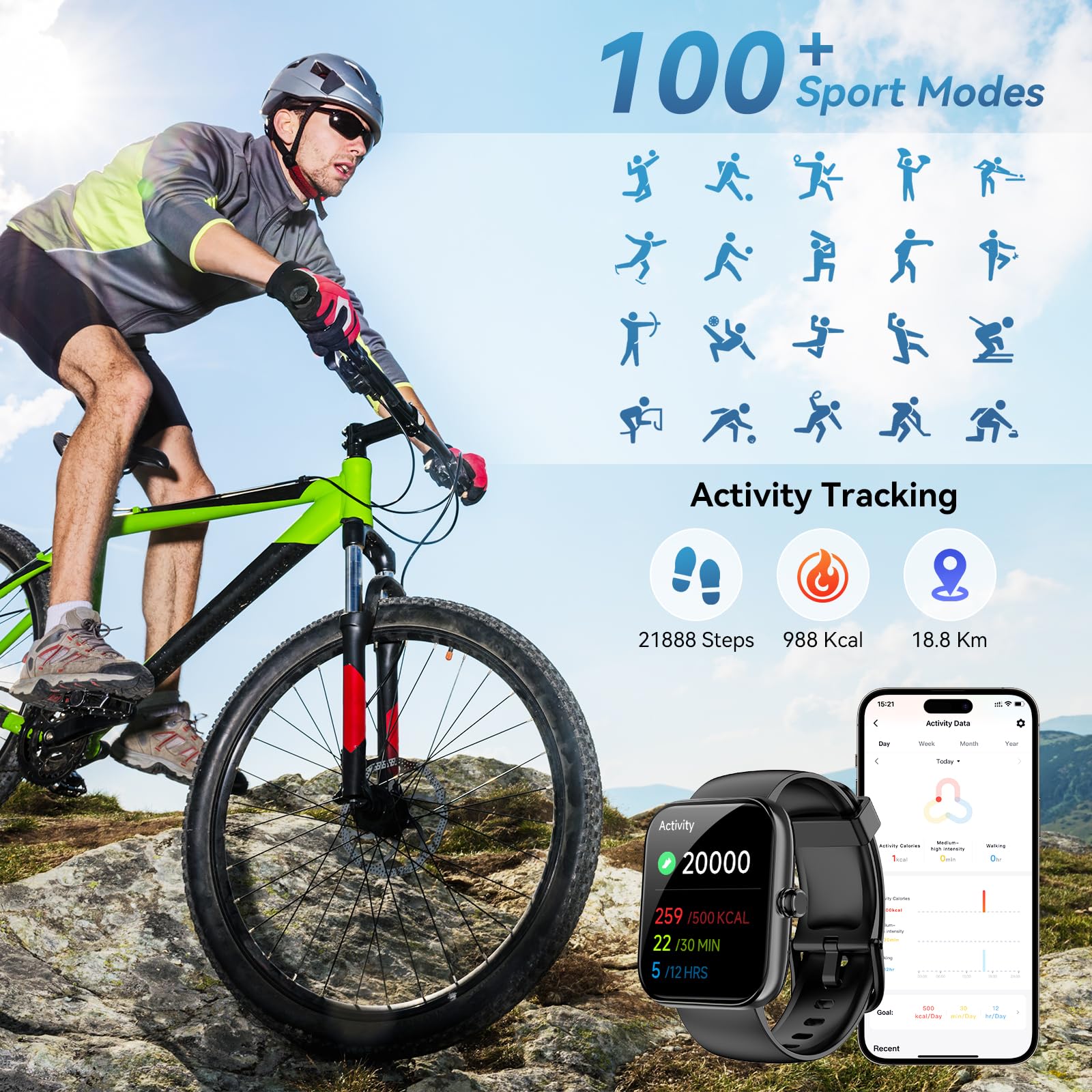 BOOOMIC Smart Watch for Men Women with Alexa Built-in, Bluetooth Calli - View 4