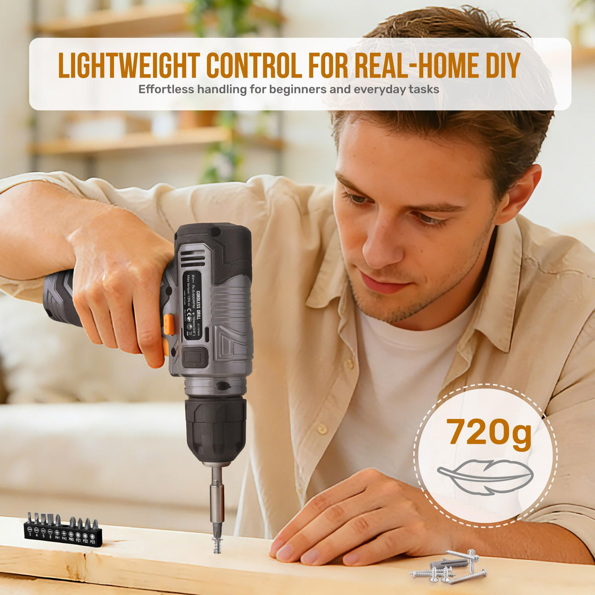Hi Spec 8V Cordless Drill Set Household Tool Kit - Hi-Spec Official Imagery - 5