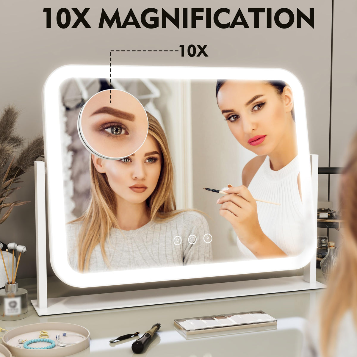 ROLOVE Lighted Makeup Mirror 17 x13 Vanity Mirror with - ROLOVE Official Imagery - 7