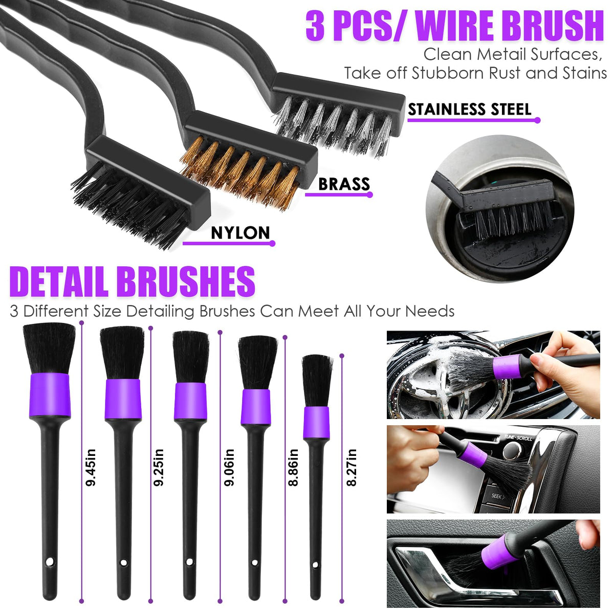 20PCS Car Cleaning Kit Car Interior Detailing Kit with - Viewsun Official Imagery - 6