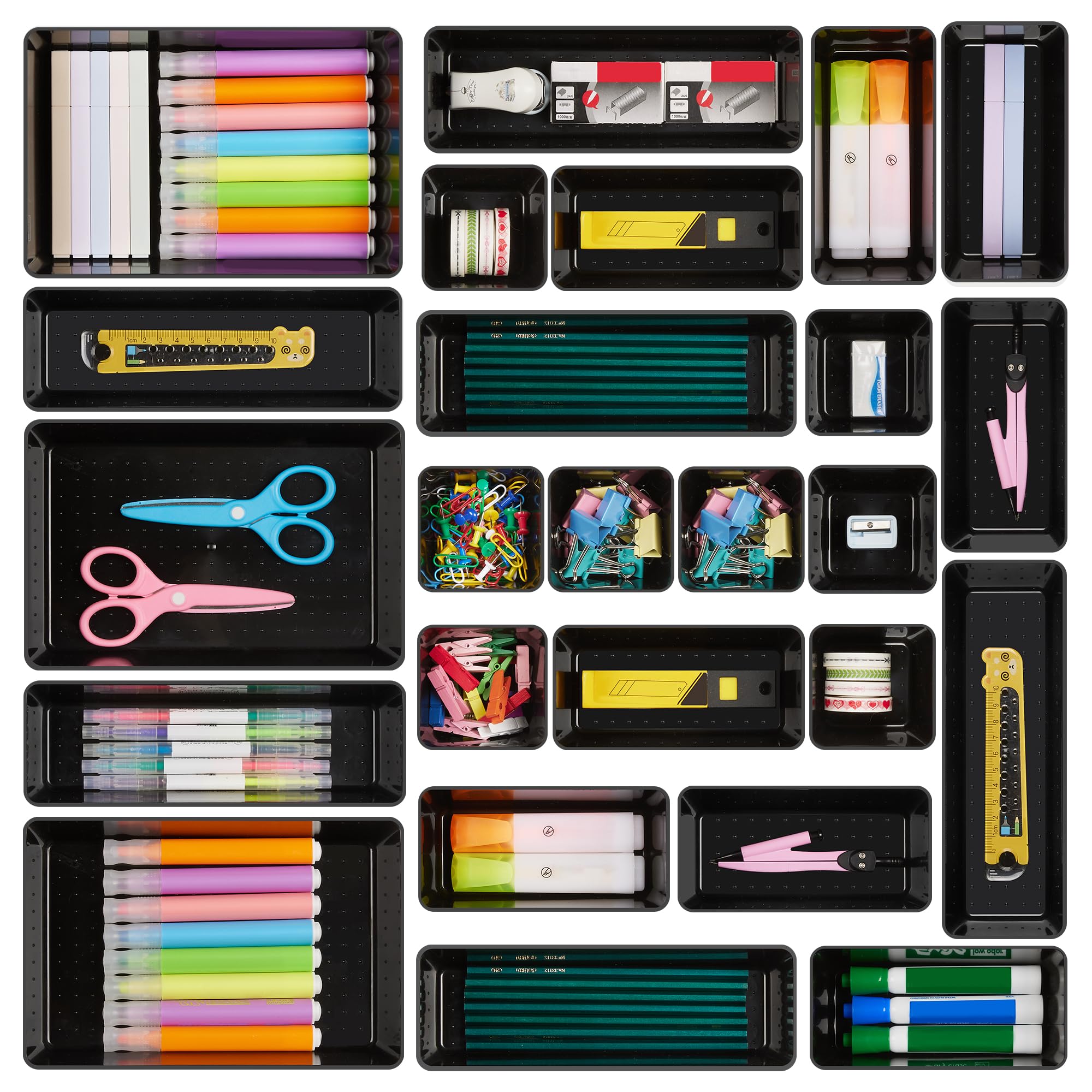 Vtopmart 25 Pack Plastic Drawer Organizers with Non-slip Rubber P by Vtopmart - Angle View 1