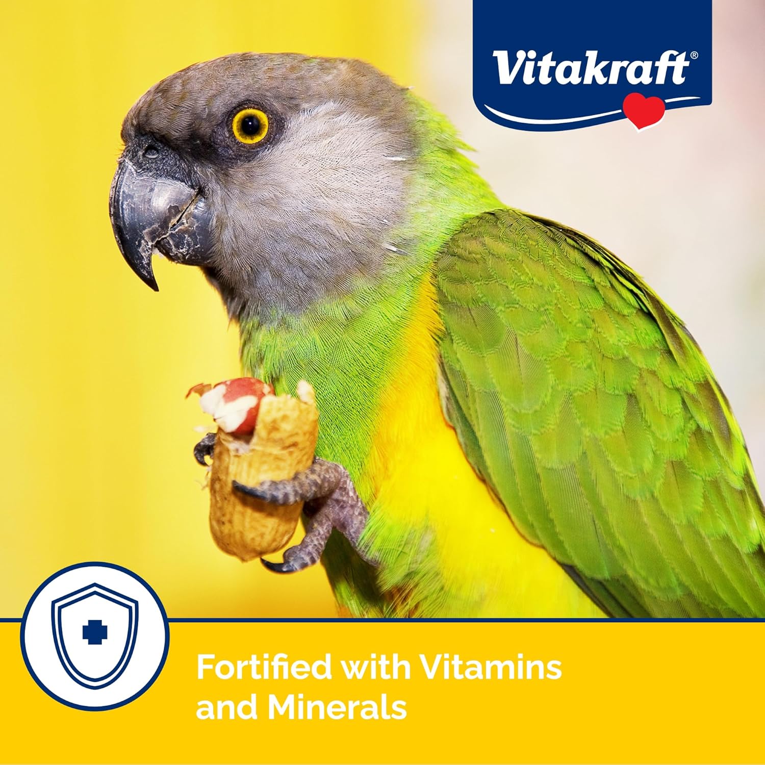 Vitakraft Vita Smart parrot food in a 7 lb bag, featuring colorful seed and pellet blend for healthy bird nutrition.