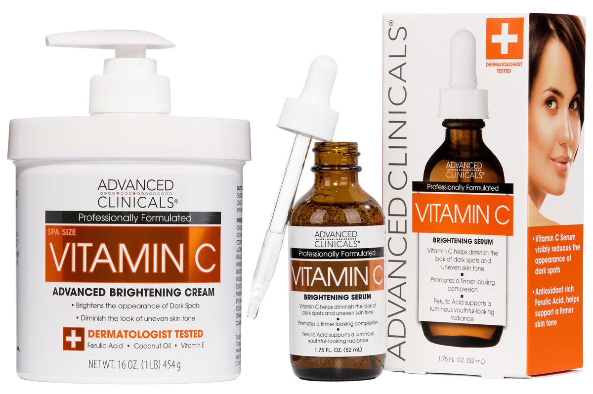 Advanced Clinicals Vitamin C Cream Vitamin C Serum 2PC - Advanced Clinicals Official Imagery - 2