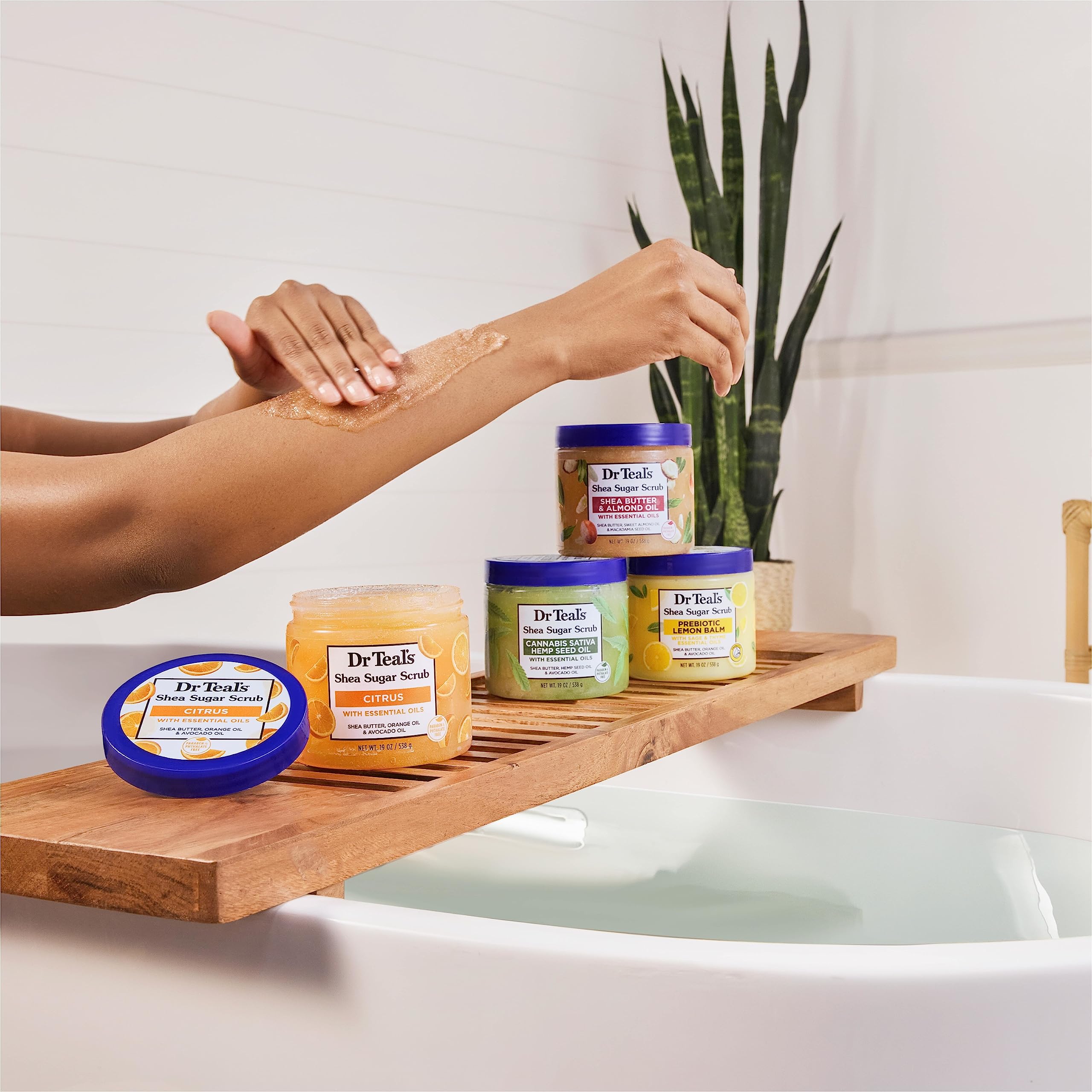 Dr Teal's Shea Sugar Body Scrub, Shea Butter with Almond Oil & Essential Oils - Dr Teal's Official Product View 8