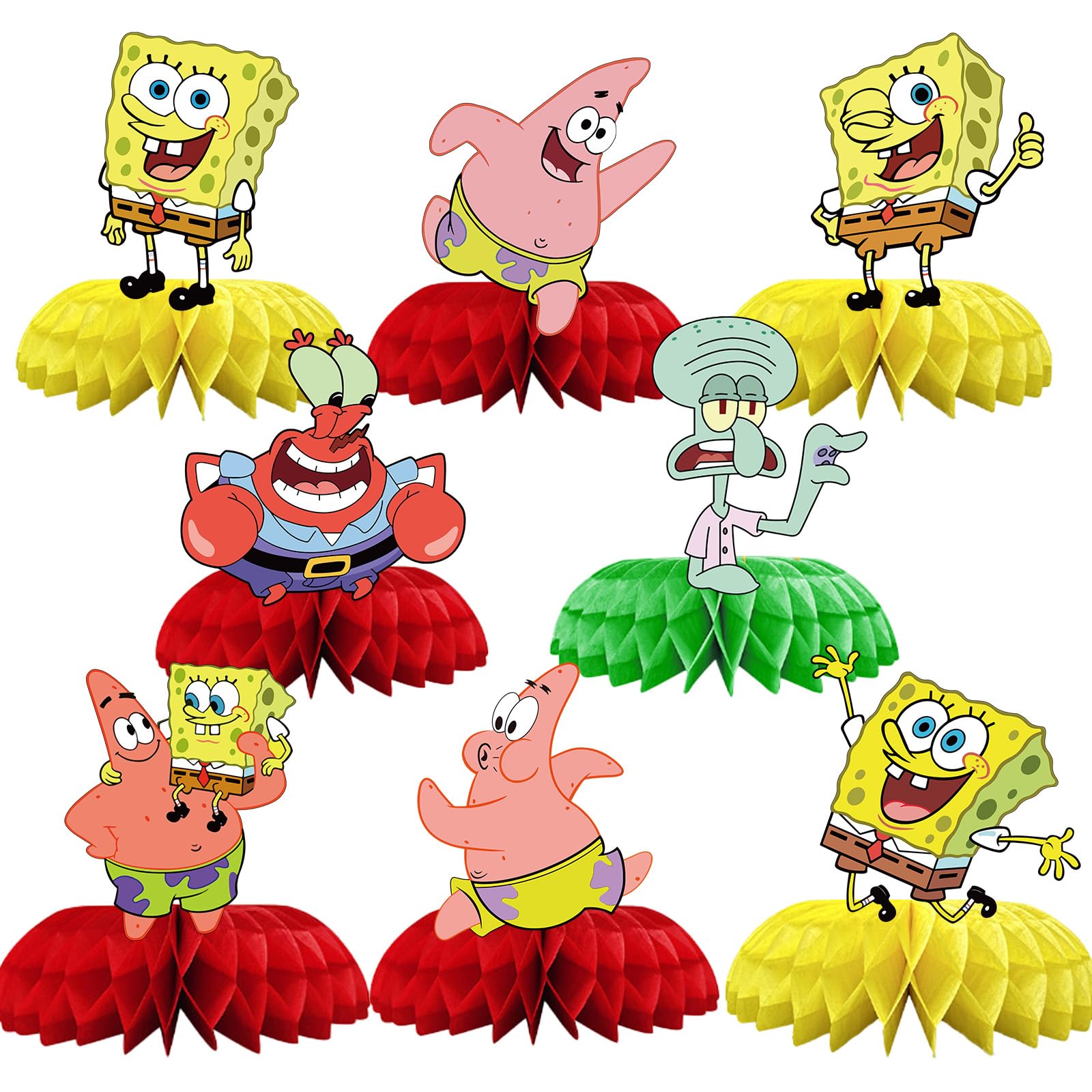 for Spongebob Birthday Party Supplies, 8Pcs Honeycomb - Product Imagery