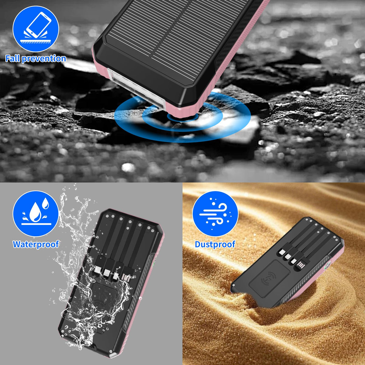Solar Power Bank 49800mAh Portable Charger with Built in 4 - FCJZX Official Imagery - 7