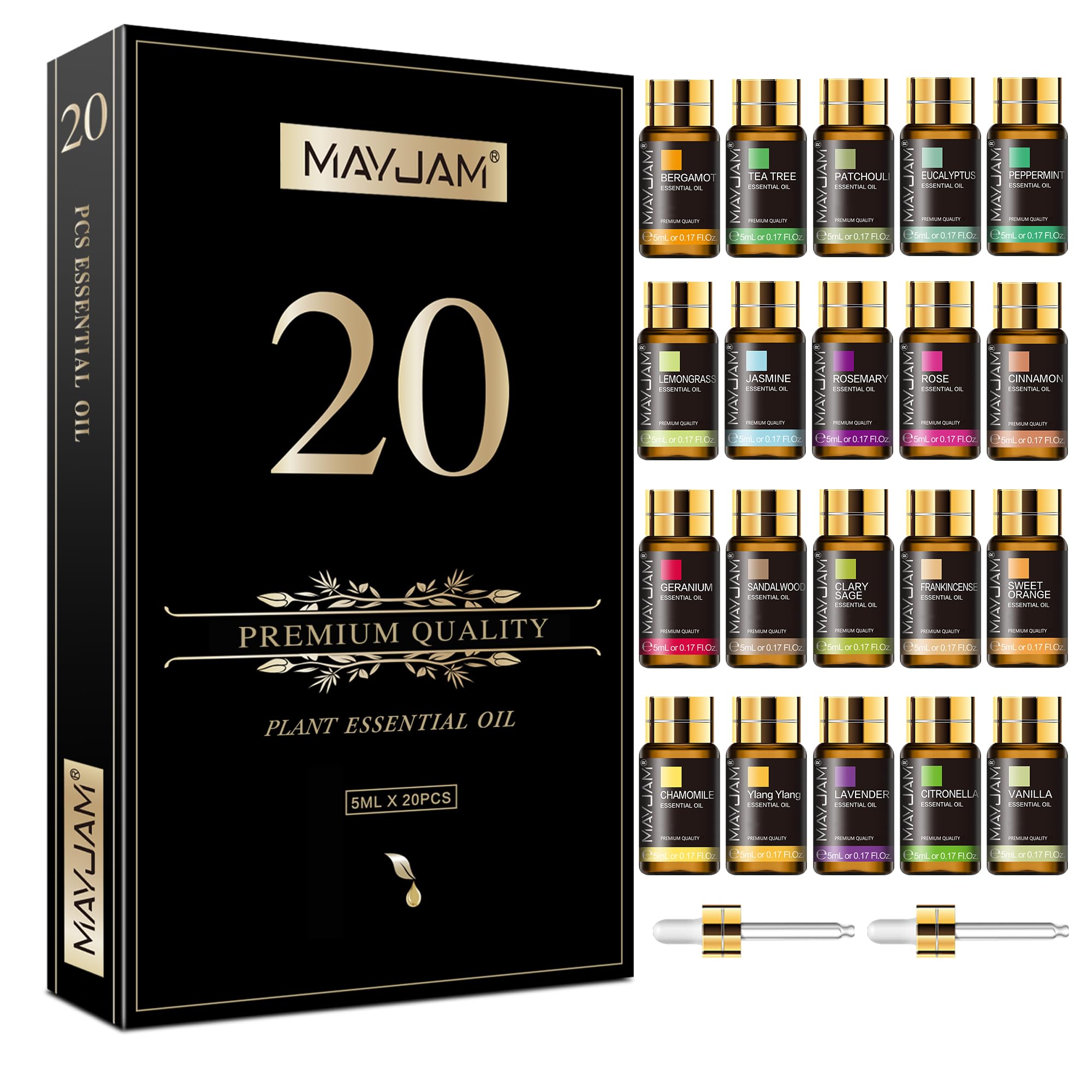 MAYJAM Tea Tree 20 Pcs Pure Essential Oil Gift Set, for - Product Imagery