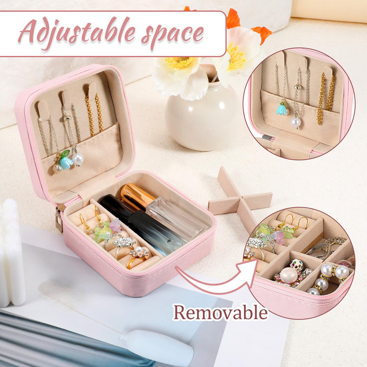 SHENLIU 12 Pcs Mini Pink Travel Jewelry Case Bridesmaid - SHENLIU Official Imagery - 5