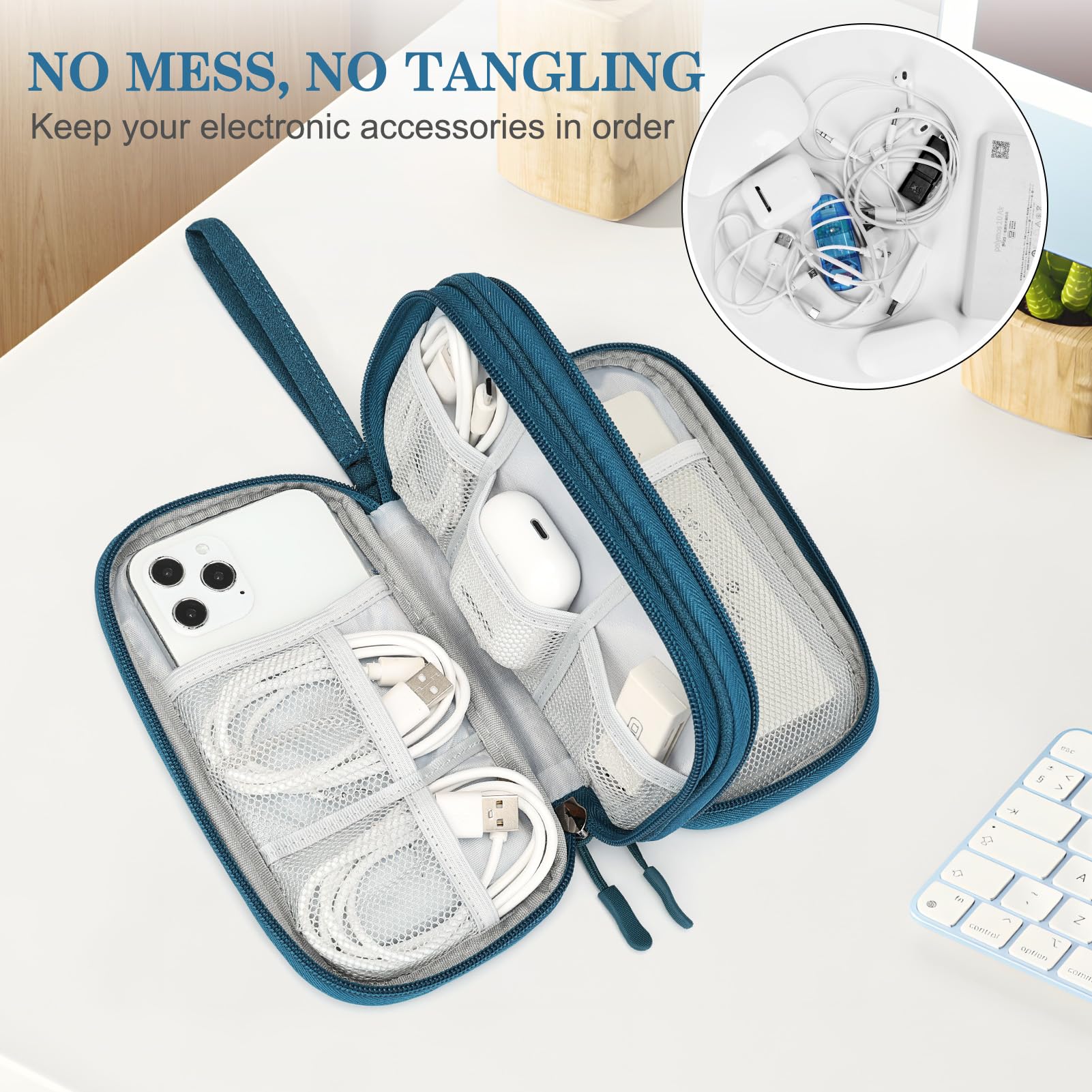 FYY Electronic Organizer, Travel Tech Pouch Bag, Cable Organizer Dark - View 5