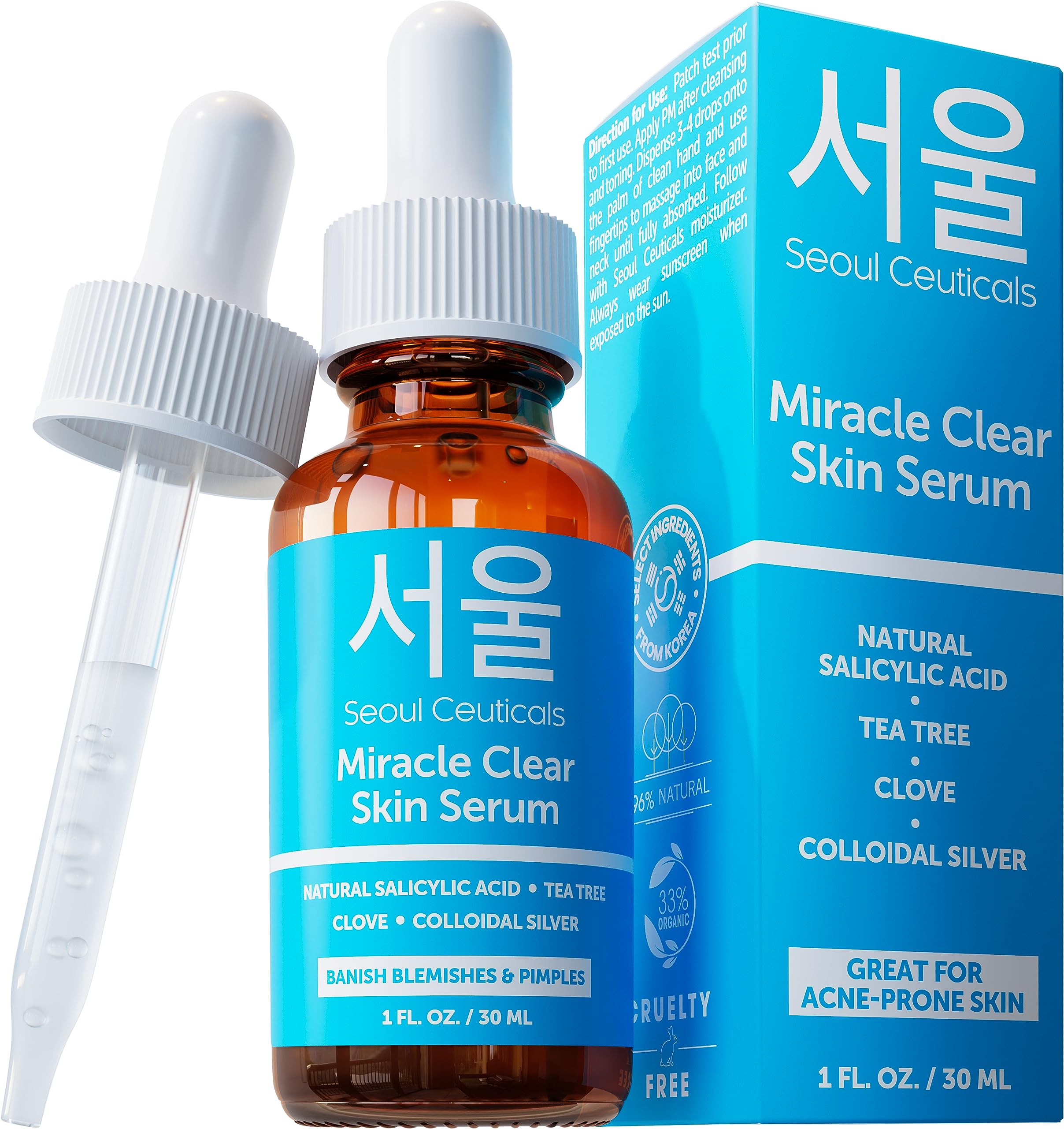 SeoulCeuticals Korean Acne Serum Miracle Clear for Acne - SeoulCeuticals Official Product Imagery - 2