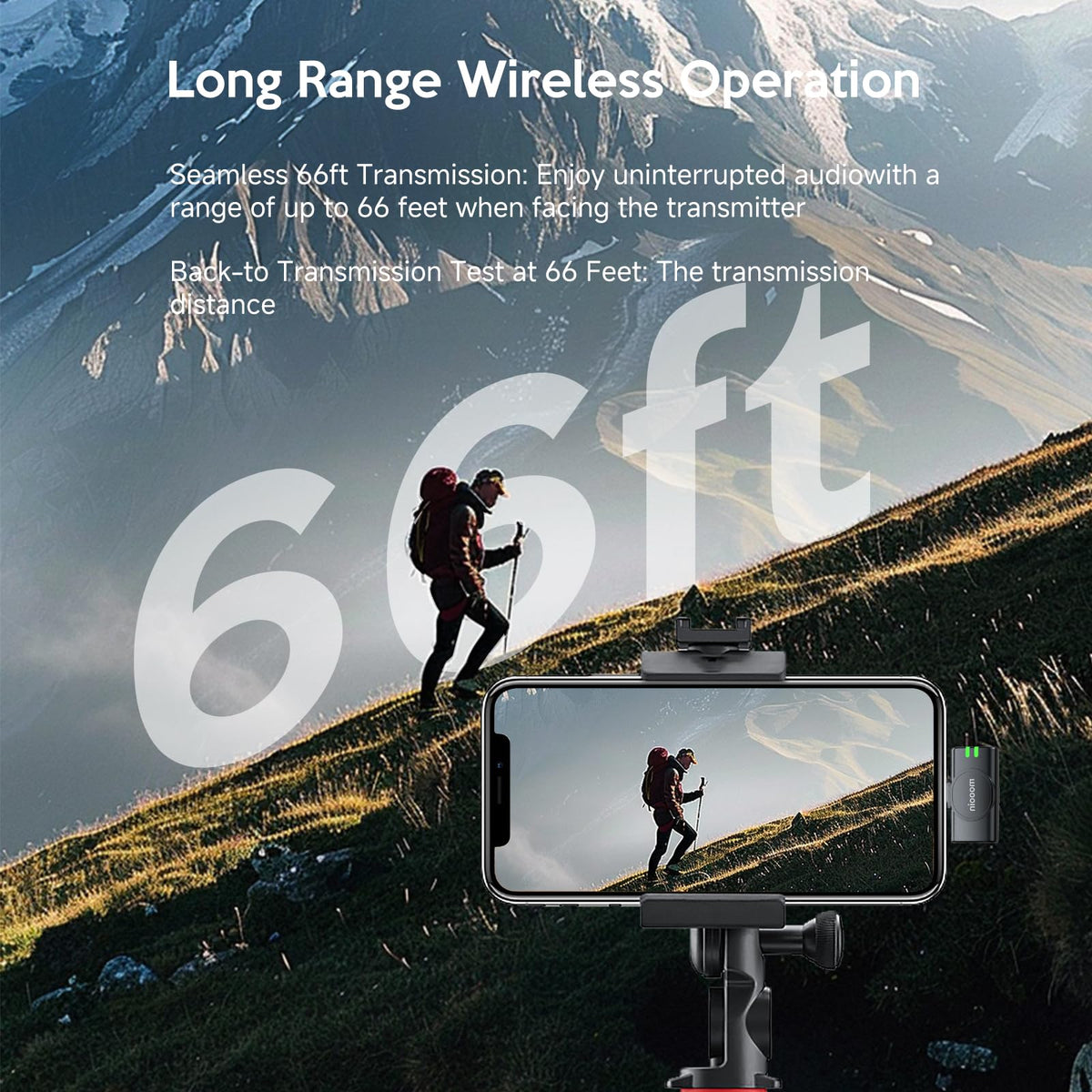 Wireless Lavalier Microphone for iPhone AI Noise Reduction - Moooin Official Imagery - 7