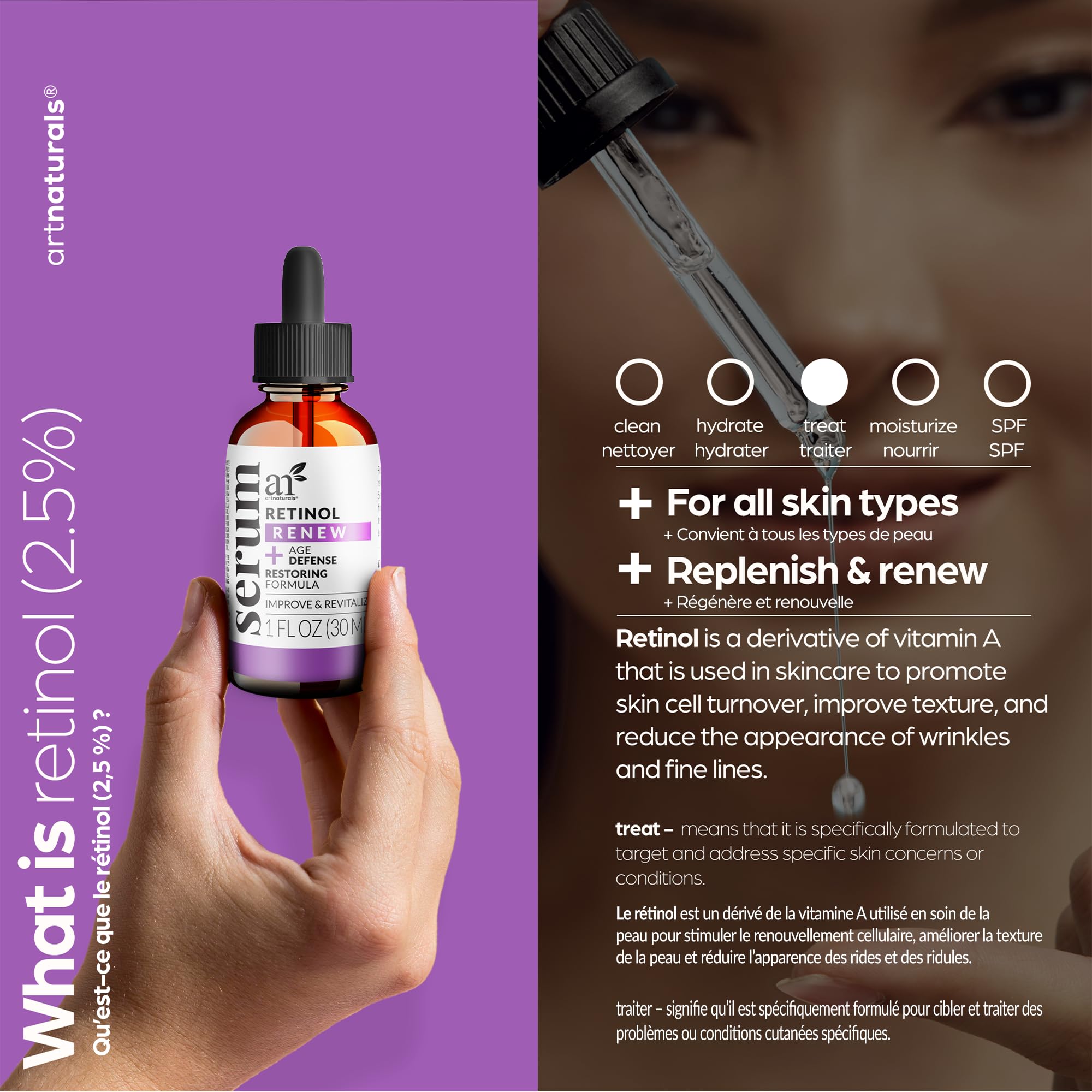 ArtNaturals Retinol Face Serum, 1 fl oz - Artnaturals Official Product View 6