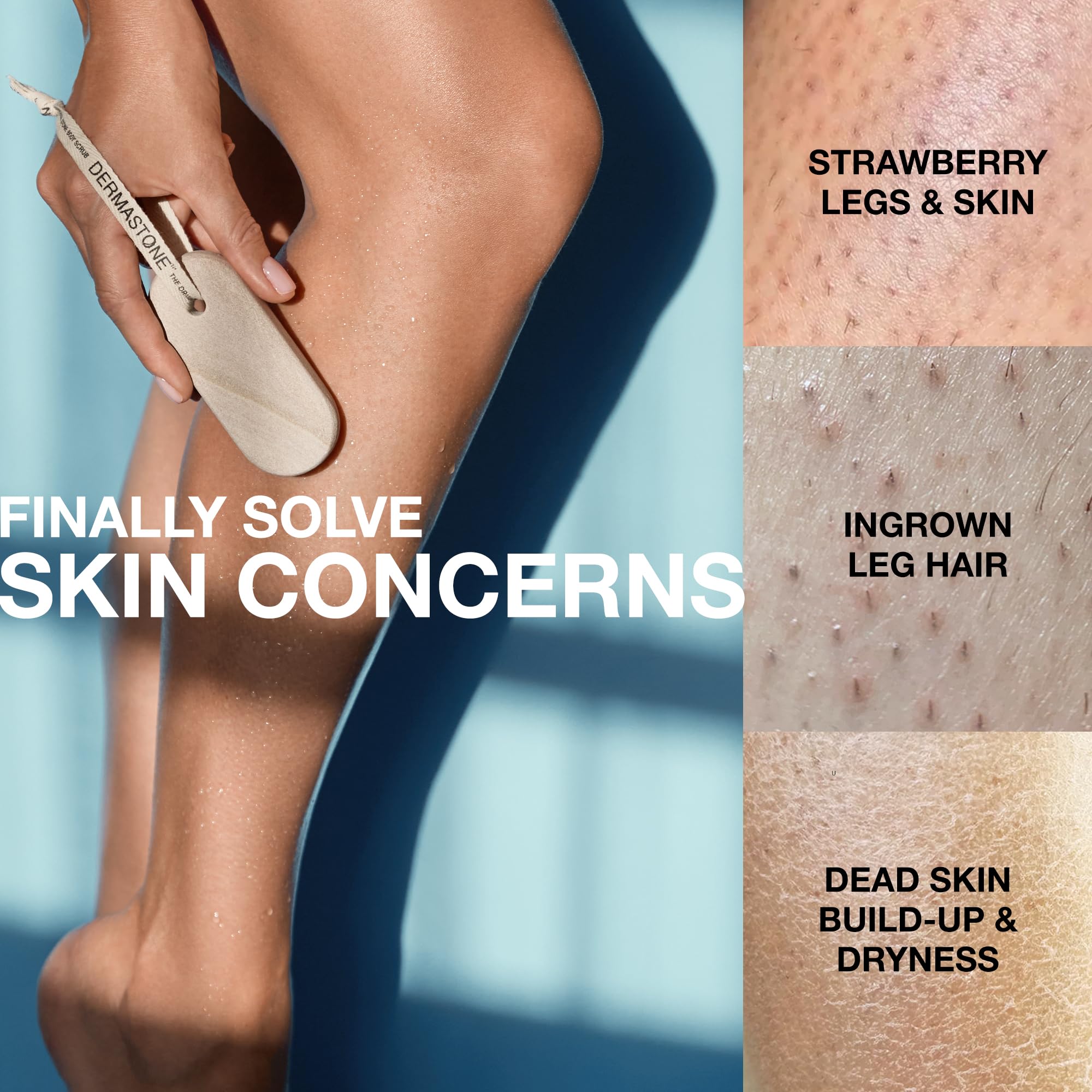 Dermastone LEG & BODY SCRUB - Deep Exfoliating Stone Body Scrubber f - Dermastone Official Product View 3