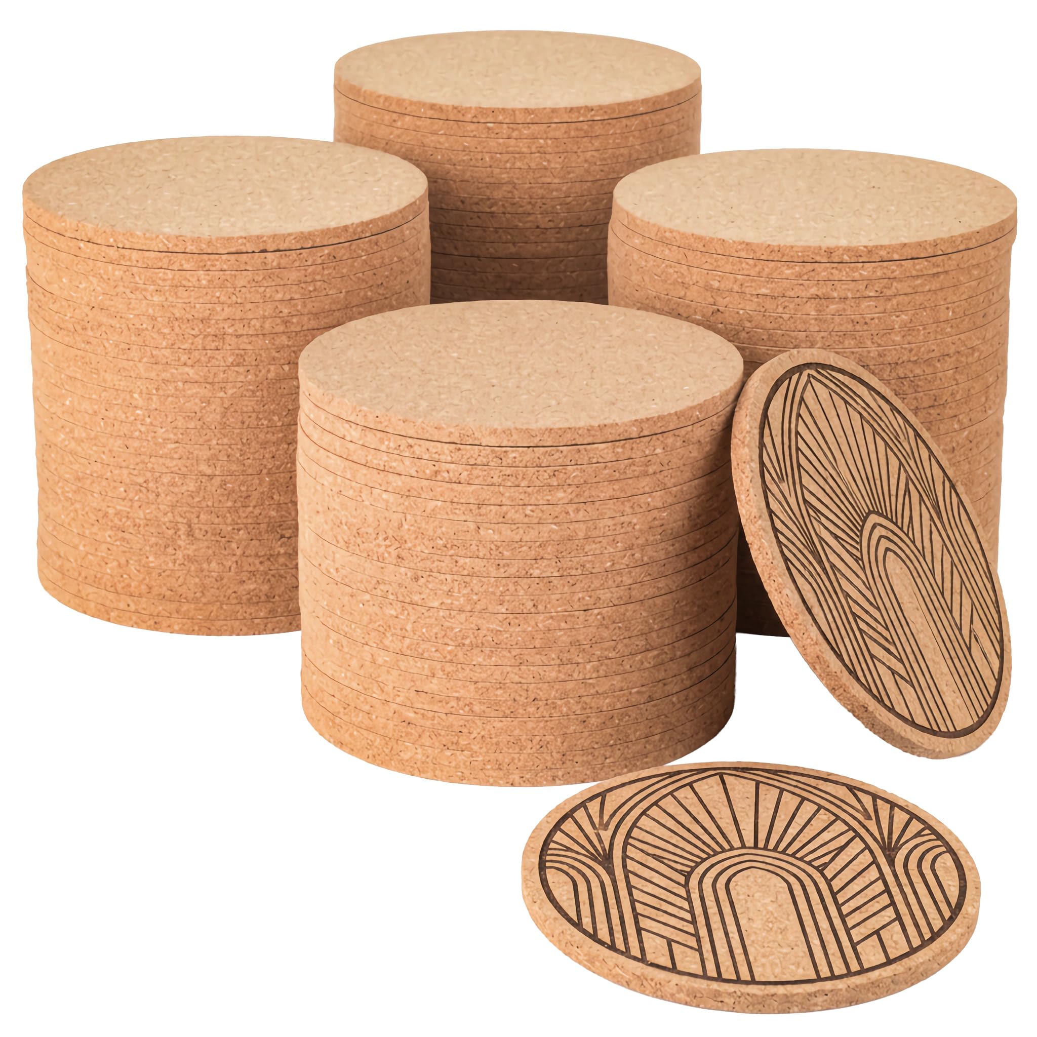 Faithful Panda Cork Coaster Blanks for Laser Engraving 100 Pack - Product Imagery
