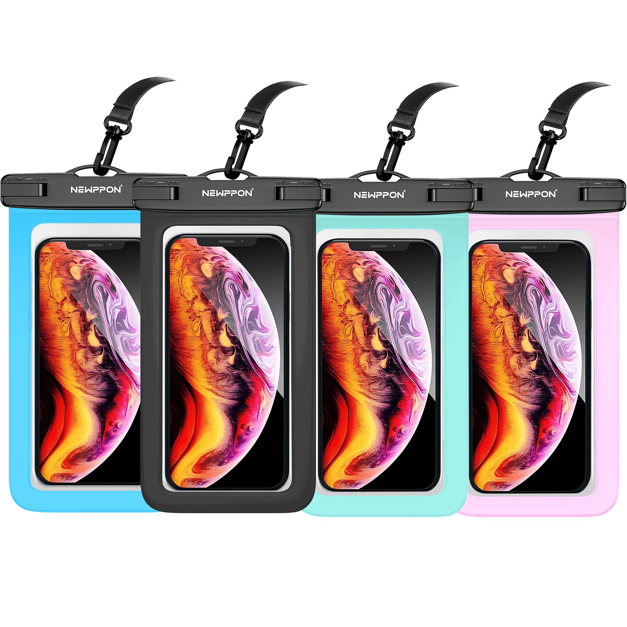 4 Pack 8.5“ Waterproof Cell Phone Pouch - newppon Official Product View 2