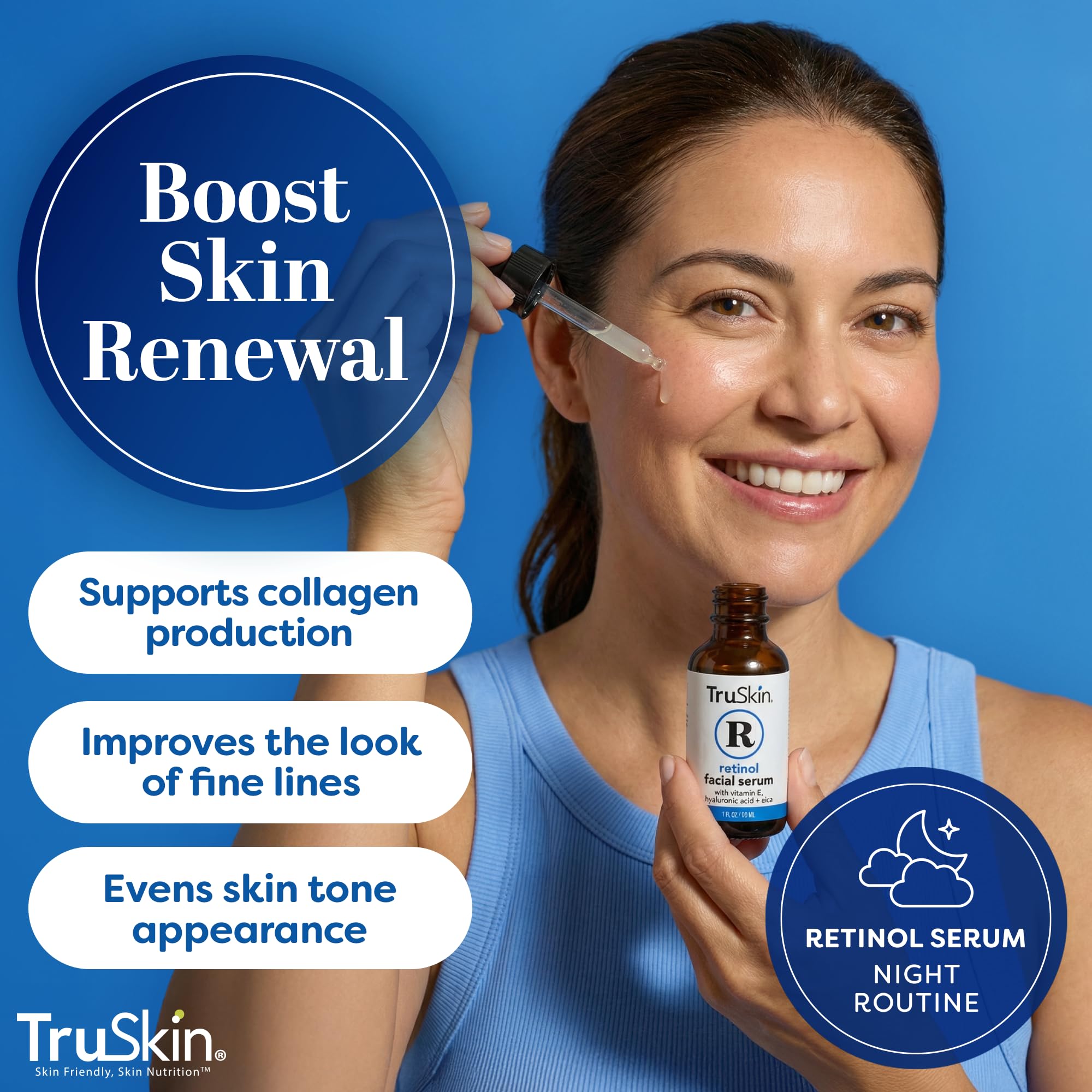TruSkin Retinol Serum for Face with Hyaluronic Acid & Cica, 1 fl oz - TruSkin Official Product View 4