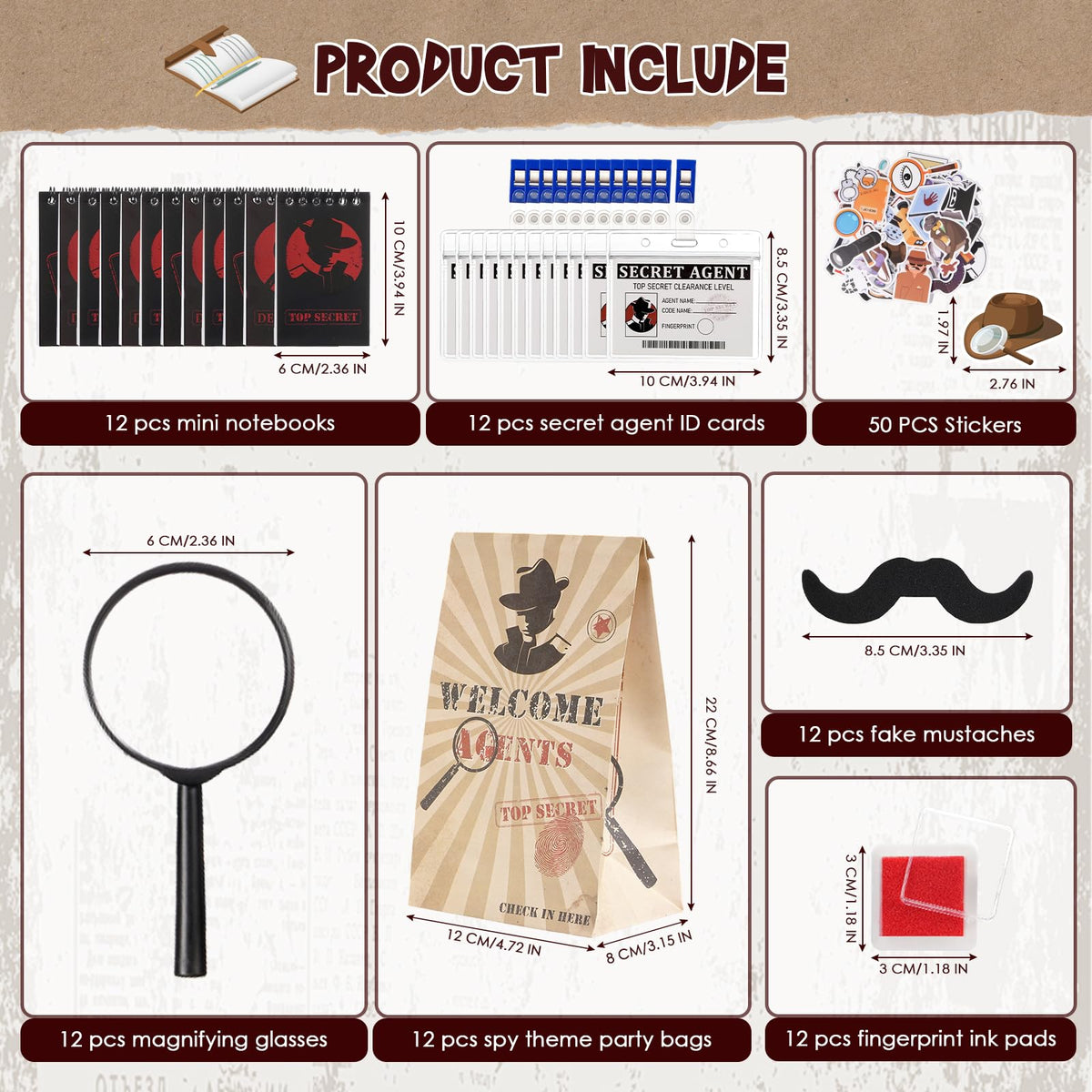 134Pcs Detective Party Favors Spy Kit Birthday Decorations - Vanblue Official Imagery - 5