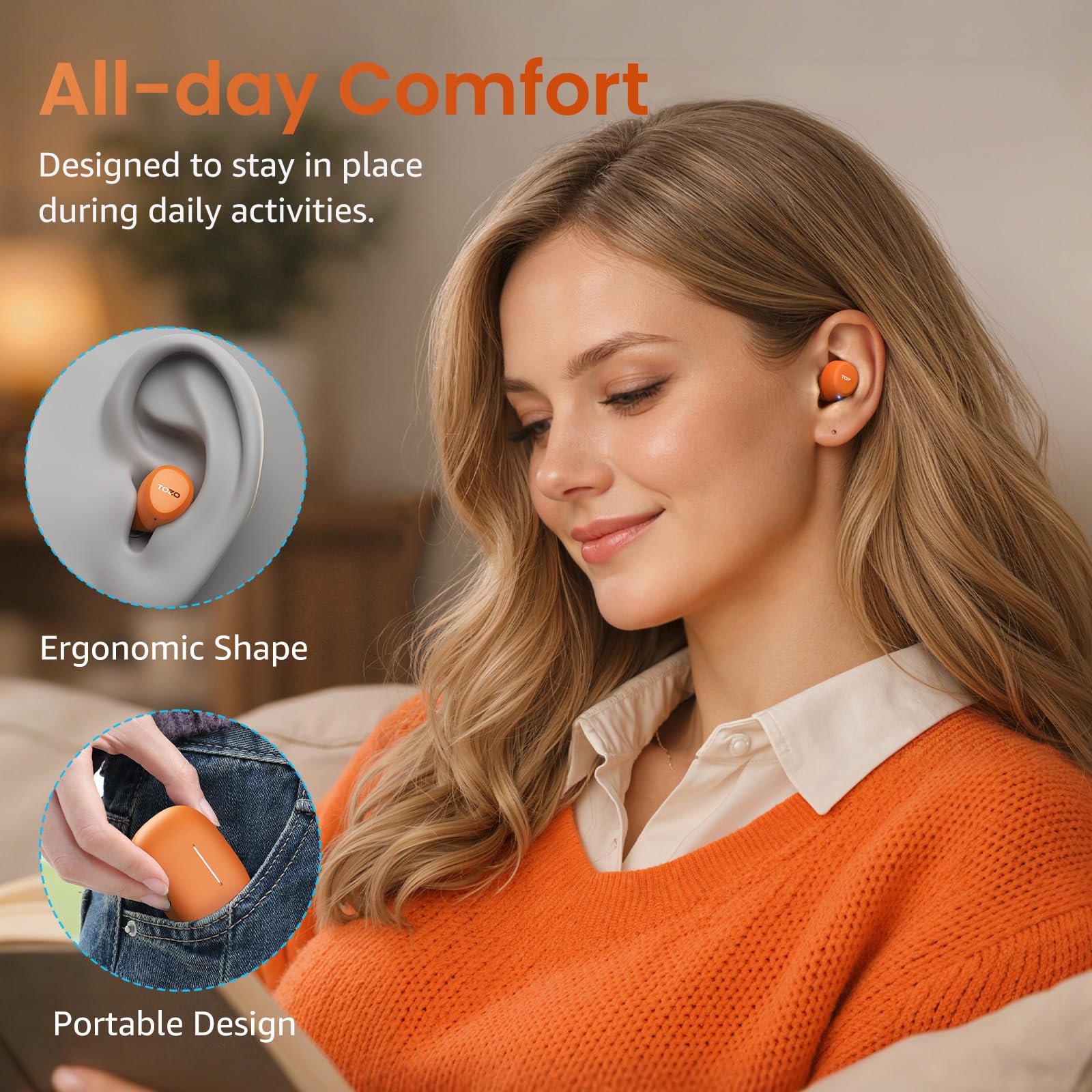 TOZO A1 Wireless Earbuds Bluetooth 5.3 Light Weight in Ear Headph - TOZO Official Product View 8
