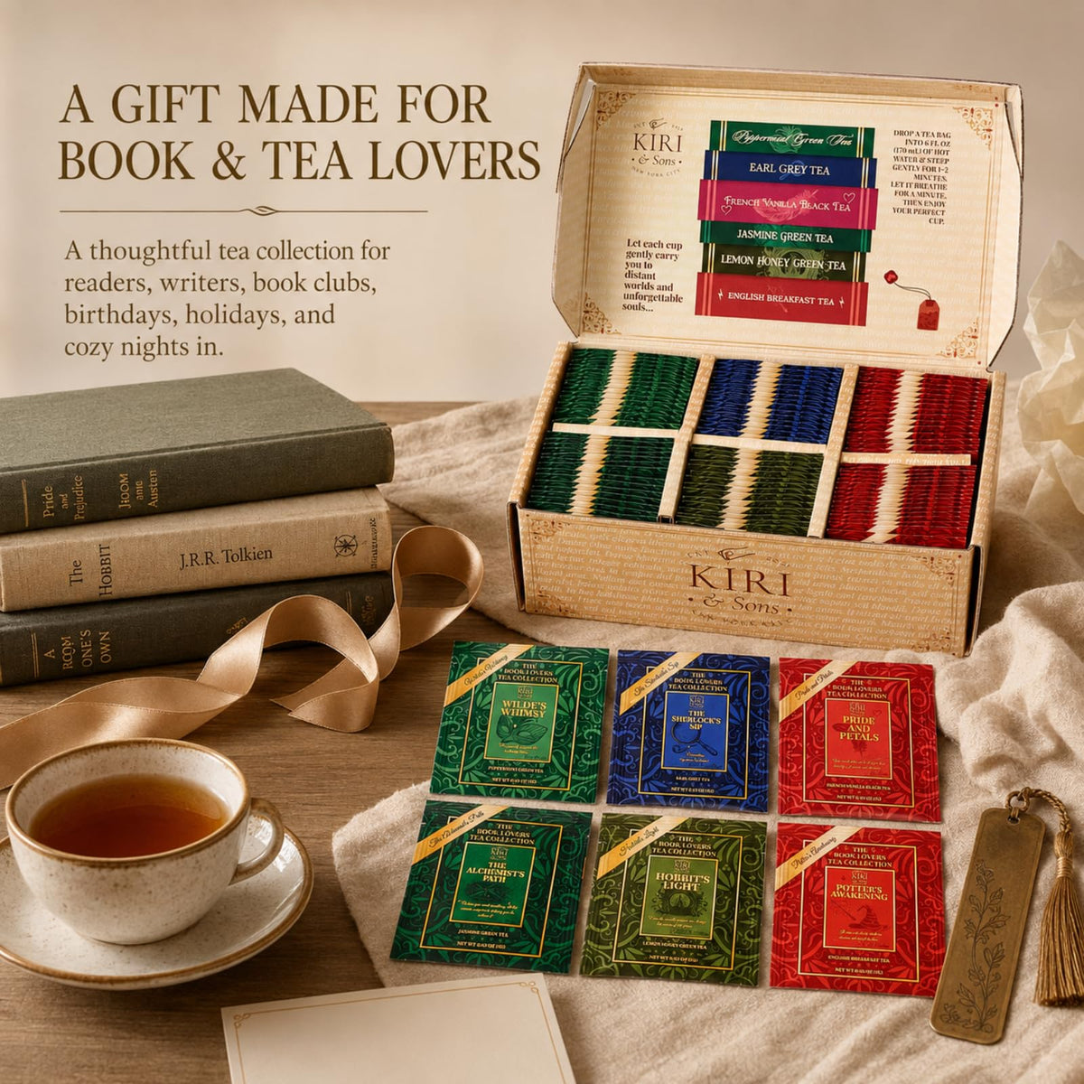 Book Lovers Tea Collection Assorted Premium Tea Bags Book - Kiri & Sons Official Imagery - 4