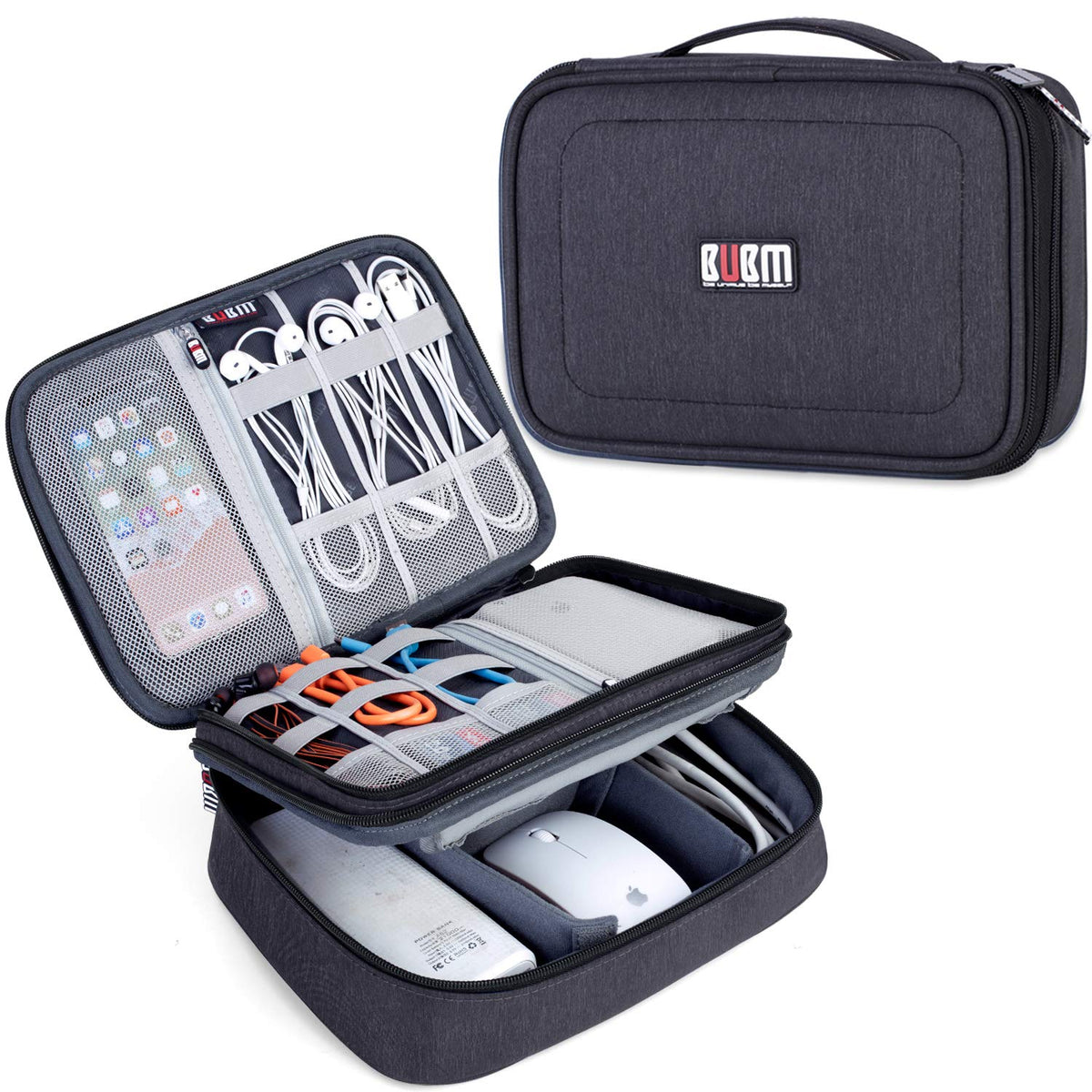BUBM Electronic Organizer Double Layer Travel Gear Bag for - BUBM Official Imagery - 1