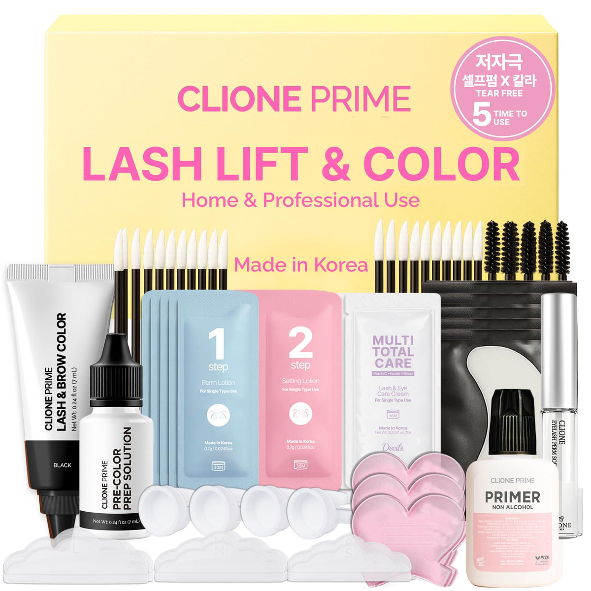 Korean At Home Lash Lift and Color Kit Temporary Eyelash - CLIONE PRIME Official Imagery - 2