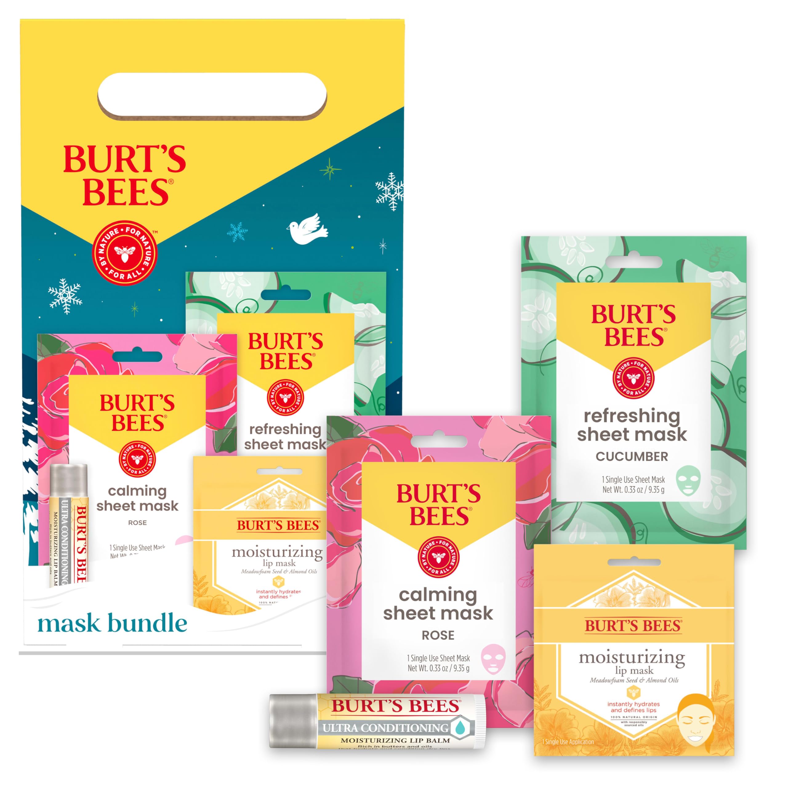 Burt's Bees Mothers Day Gifts, Face Mask Bundle Set, - Burt's Bees