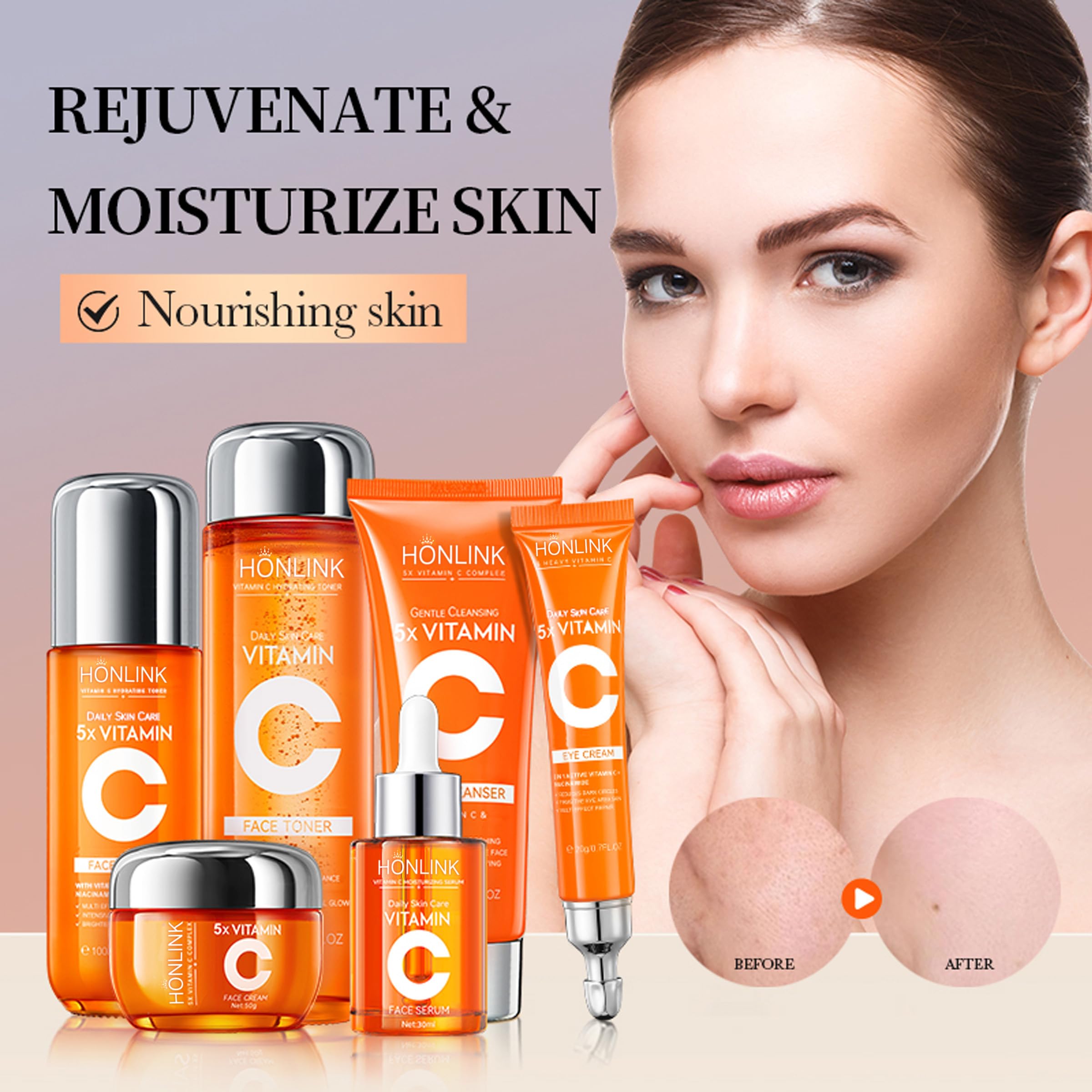 2 Box Glown 6-Piece Hydrating Skincare Set with Vitamin C & Niacinamid - View 10