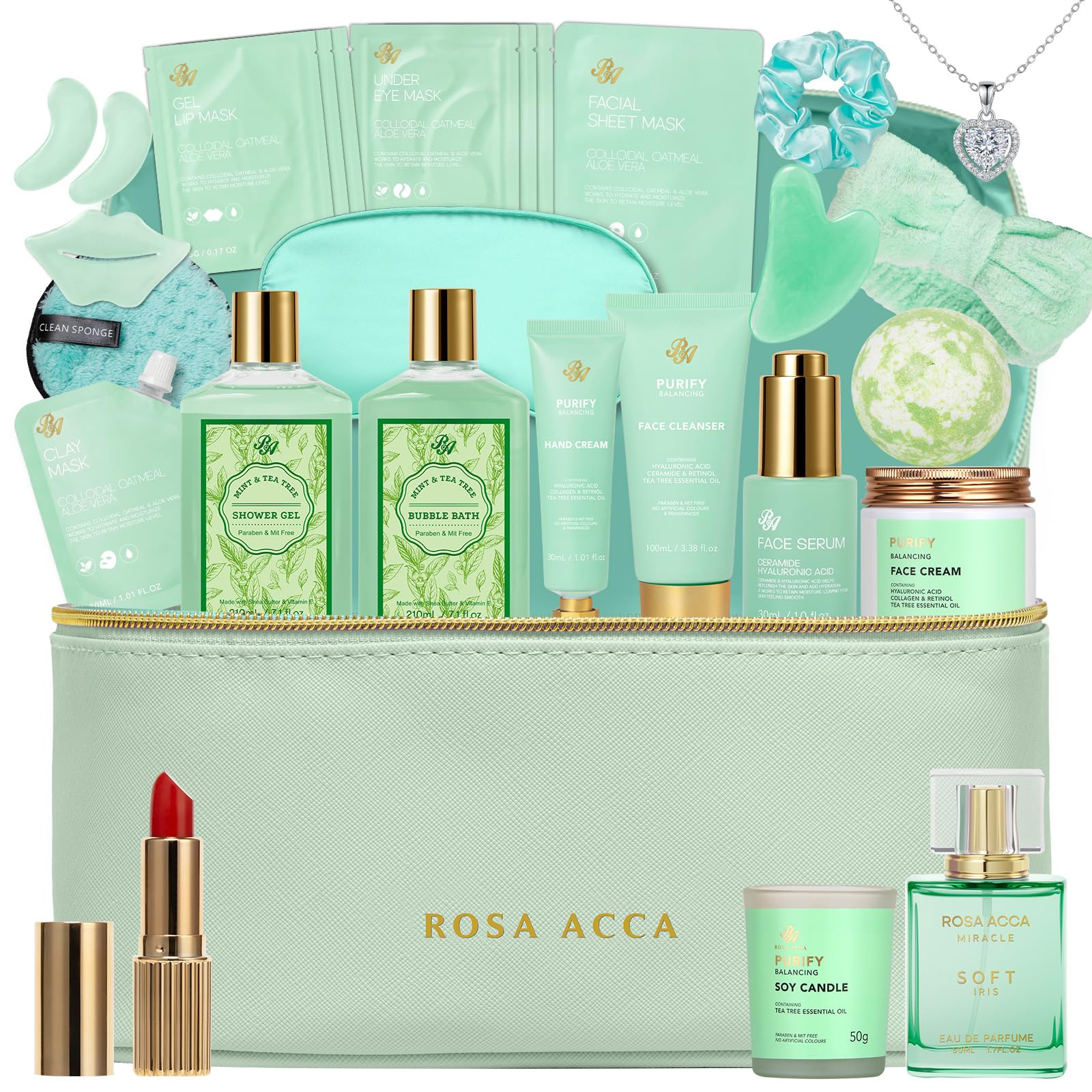 Gifts for Women, Gifts Basket for Women, 25 Pcs Rose Bath &amp; - RA ROSA ACCA