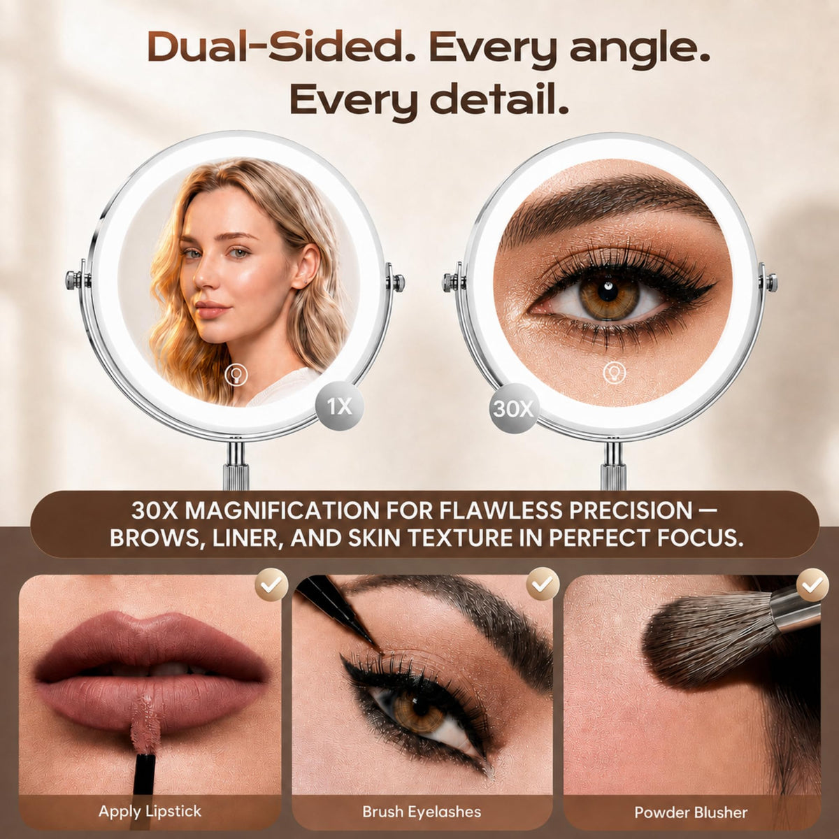 Dienmern 1X 30X Makeup Mirror with Lights 9 Magnifying - Dienmern Official Imagery - 6