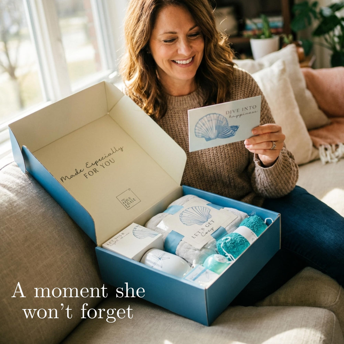 Beach Gifts for Women Self Care Gift Box 15pc - The Love Crate Co. Official Imagery - 4