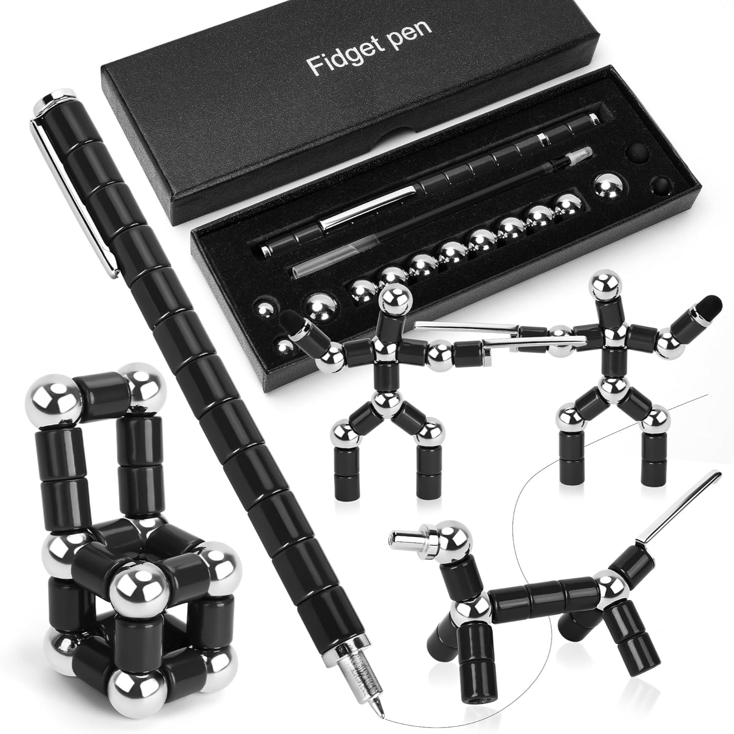 Puxmrko magnetic fidget pen with sleek design, stress-relief toy for teenagers, ideal for work decompression and focus.