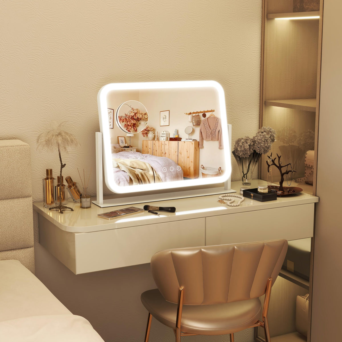 FENNIO Vanity Mirror with Lights 17 x13 Makeup Mirror with - FENNIO Official Imagery - 8