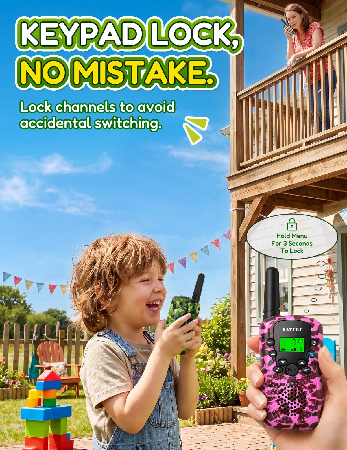 Walkie Talkies for Kids 4 Pack Rechargeable Outdoor Toys - BATURU Official Imagery - 7