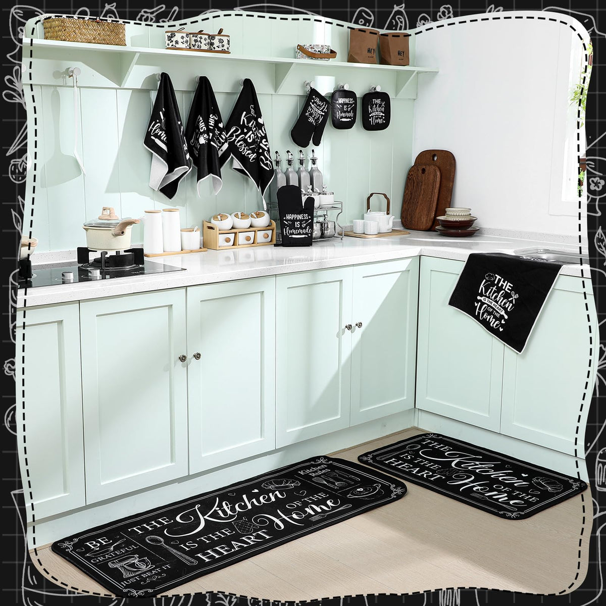 Fourluoo 10 Pcs Farmhouse Kitchen Decor and Accessories Set - Fourluoo Official Imagery - 3