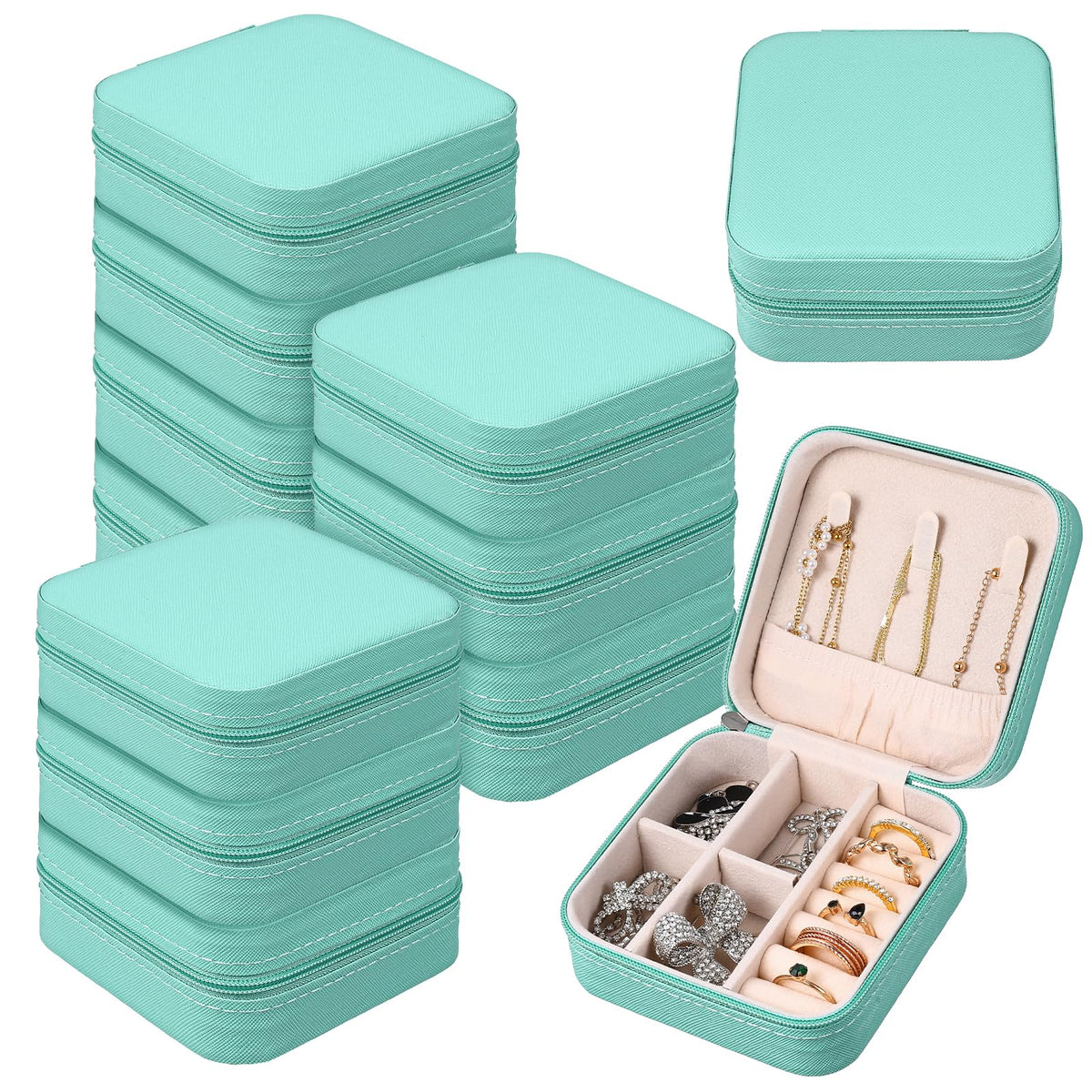 12 Pcs Mini Travel Jewelry Case Bridesmaid Proposal Gift - MAQUITA Official Imagery - 2