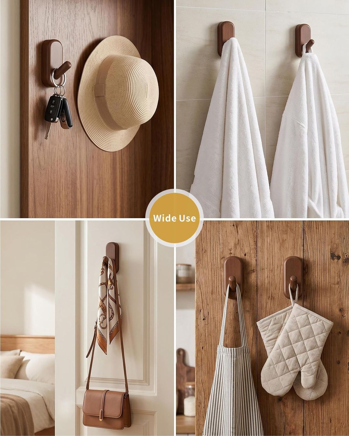 Wooden Wall Hooks for Hanging - FCOWK Official Imagery - 6