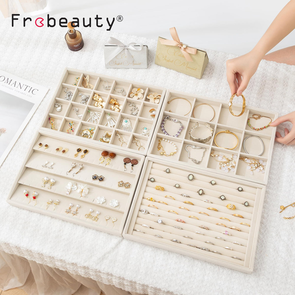 Jewelry Trays for Drawer Set of 2 Jewelry Organizer and - Frebeauty Official Imagery - 8