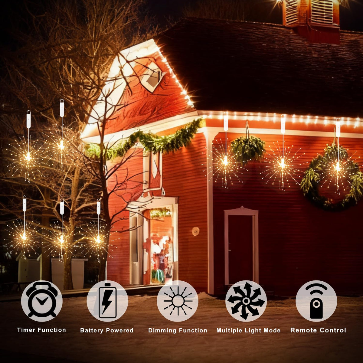 120LED Firework Lights Rechargeable Hanging Likes Star Fairy - ACALEPH Official Imagery - 3