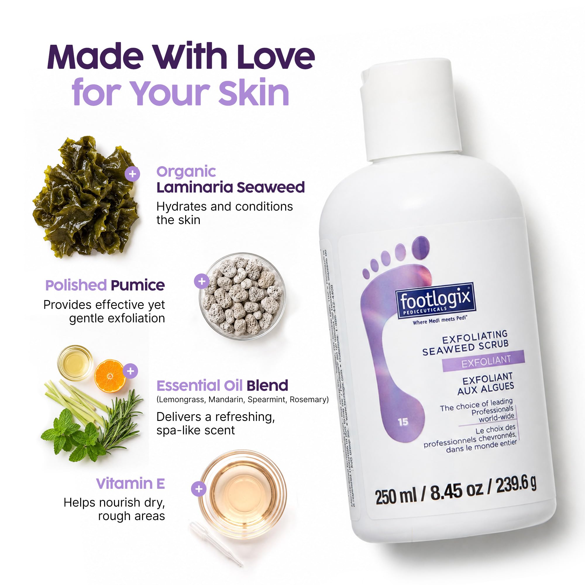 Footlogix Exfoliating Seaweed Scrub 8. , Organic Seaweed & Polished Pumice - FOOTLOGIX Official Product View 5
