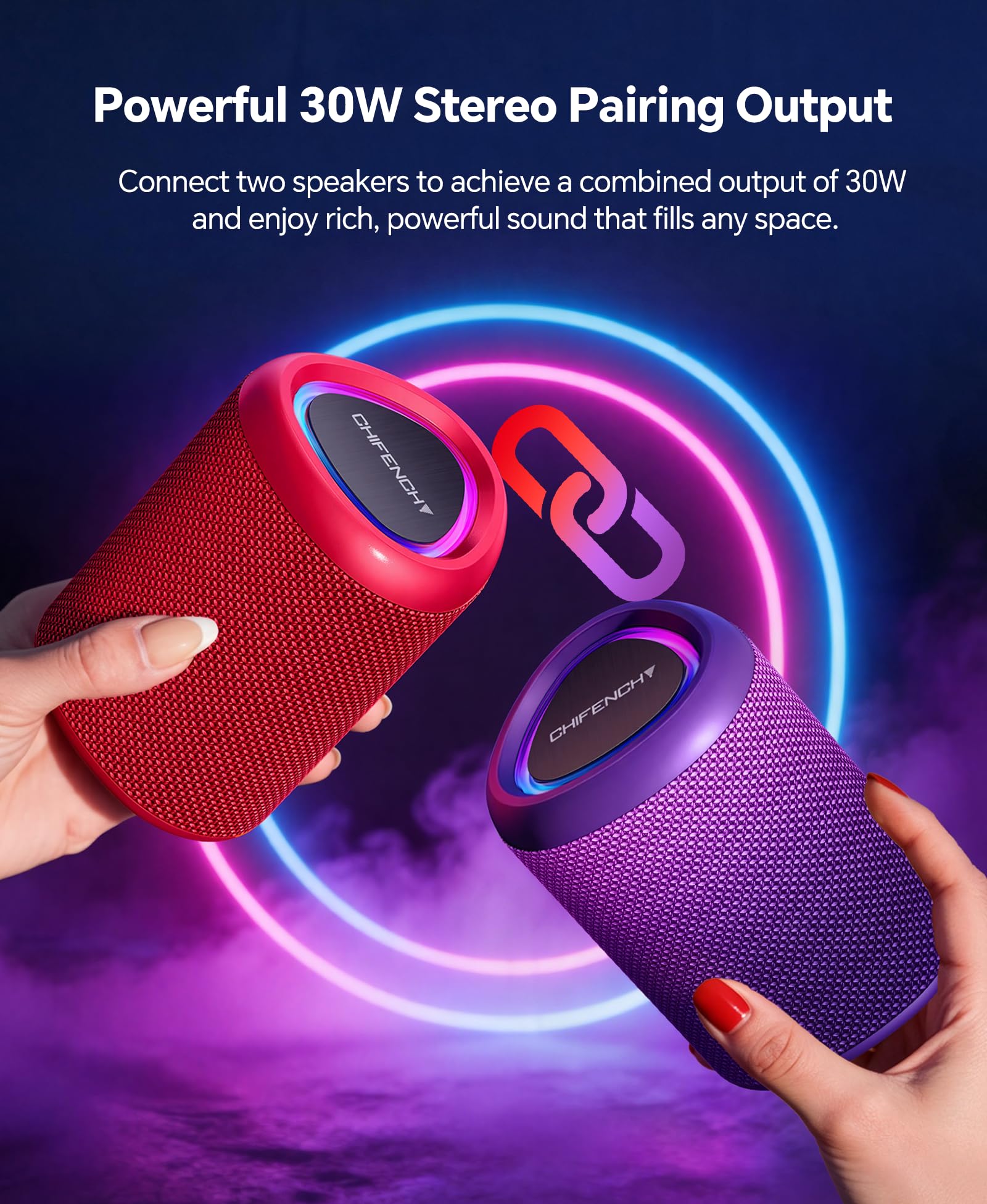 CHIFENCHY Portable Bluetooth Speaker Beach Essentials: IPX5 Water by CHIFENCHY - Angle View 6