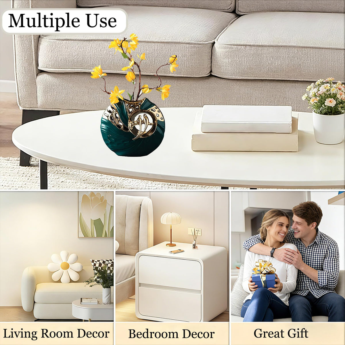 Modern Abstract Statues Decorative Vase with Lovebird Design - Tandarui Official Imagery - 8