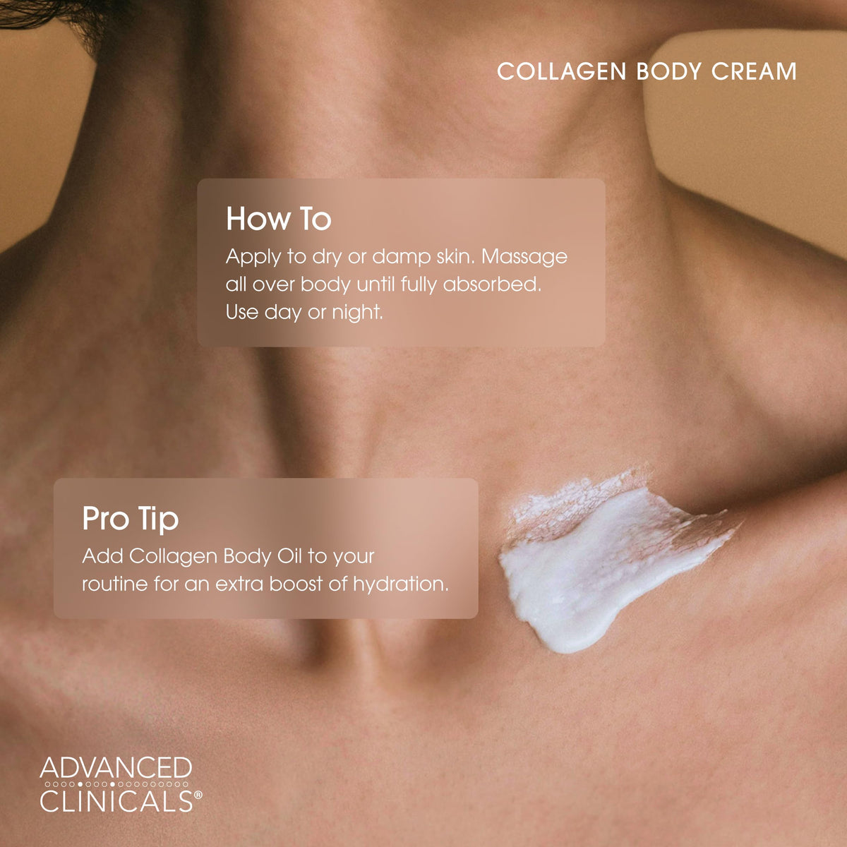 Advanced Clinicals Collagen Cream Body Face Moisturizer - Advanced Clinicals Official Product Imagery - 8