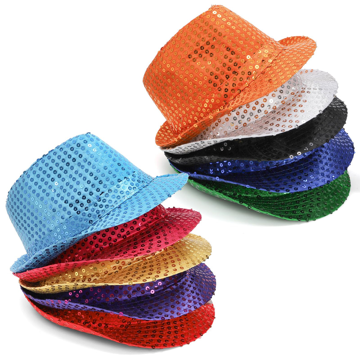 10 Pack Sequin Fedora Hats Glitter Western Disco Dance Hat - Pumtus Official Imagery - 4