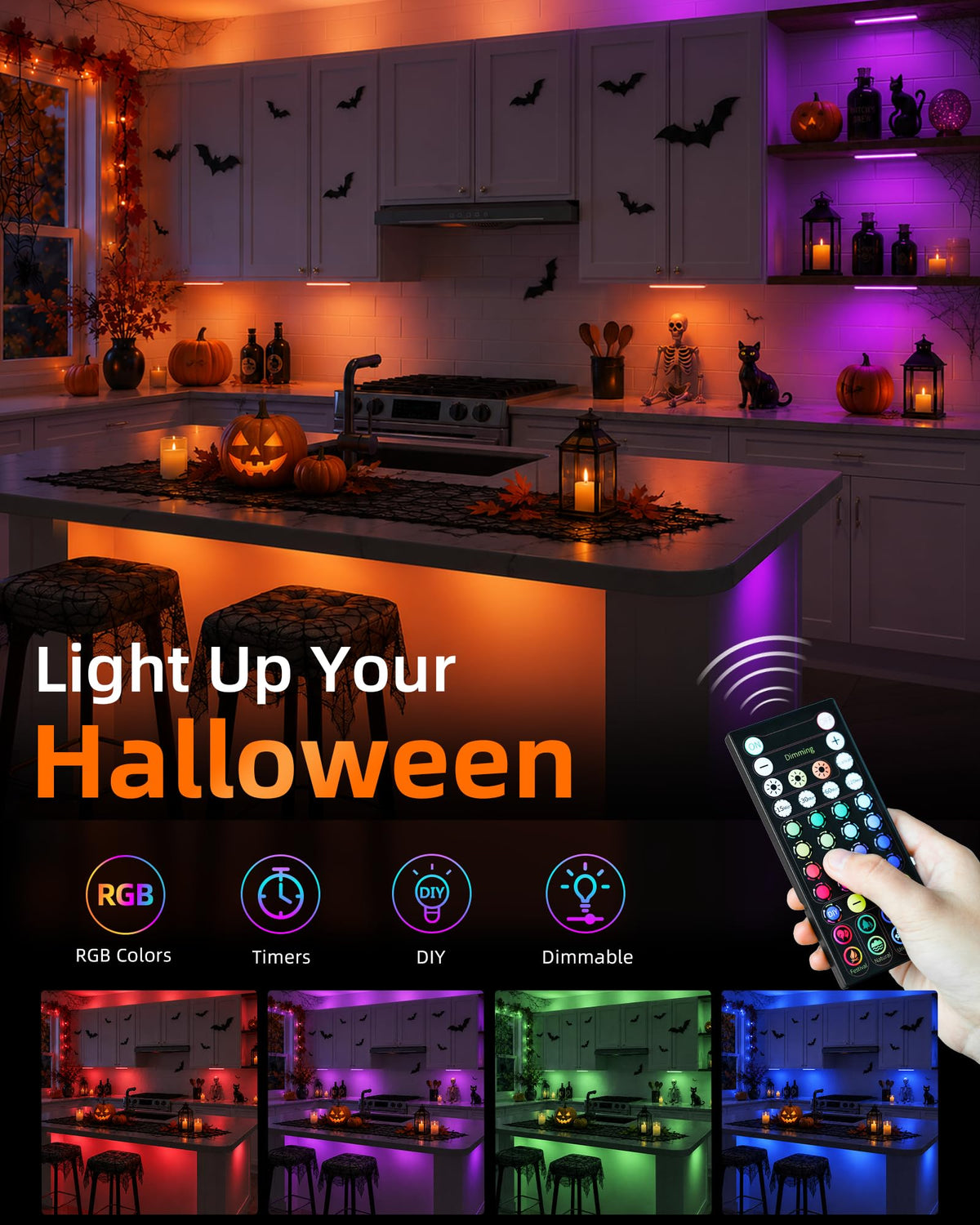 EZVALO 80RGB Color Changing Under Cabinet Lighting Led Shelf - EZVALO Official Imagery - 5
