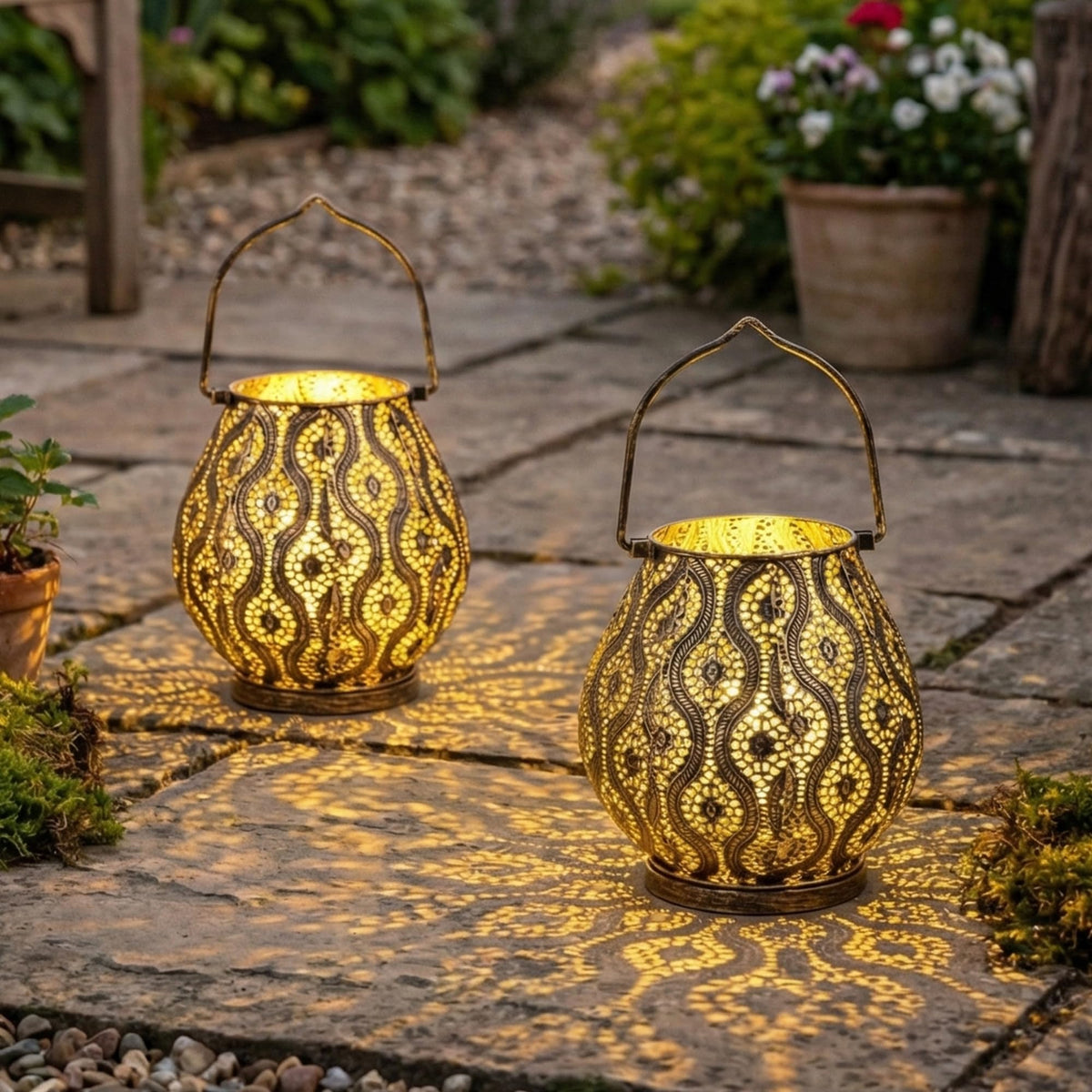 TRIROCKS Set of 2 Moroccan Decorative Lamps 8 High Cordless - TRIROCKS Official Imagery - 5