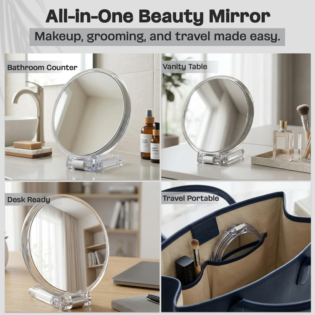 Danielle Magnification Folding Makeup Mirror 15X Acrylic - DC DANIELLE Official Imagery - 7