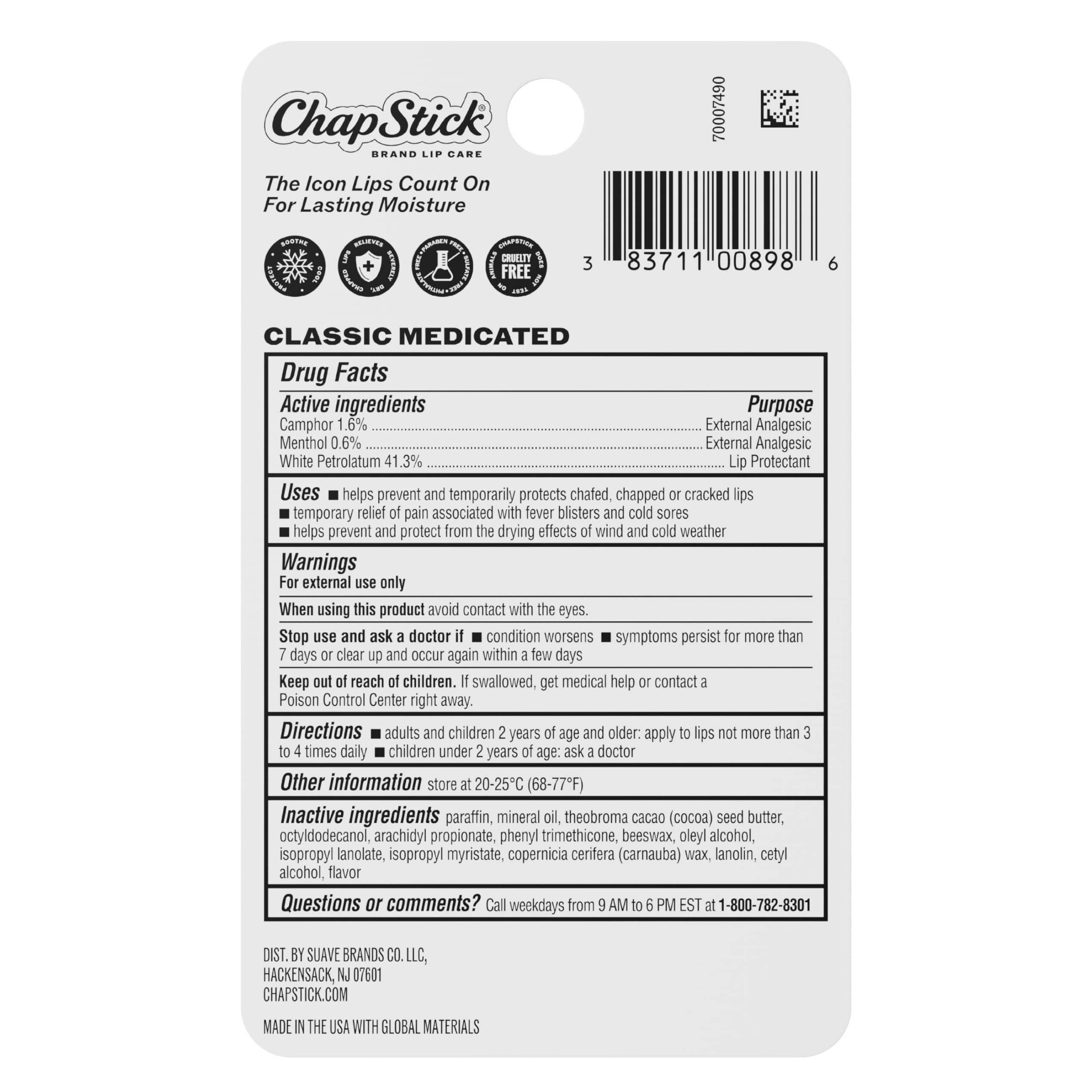 ChapStick Medicated Lip Balm 3-Pack | Cold Sore Relief